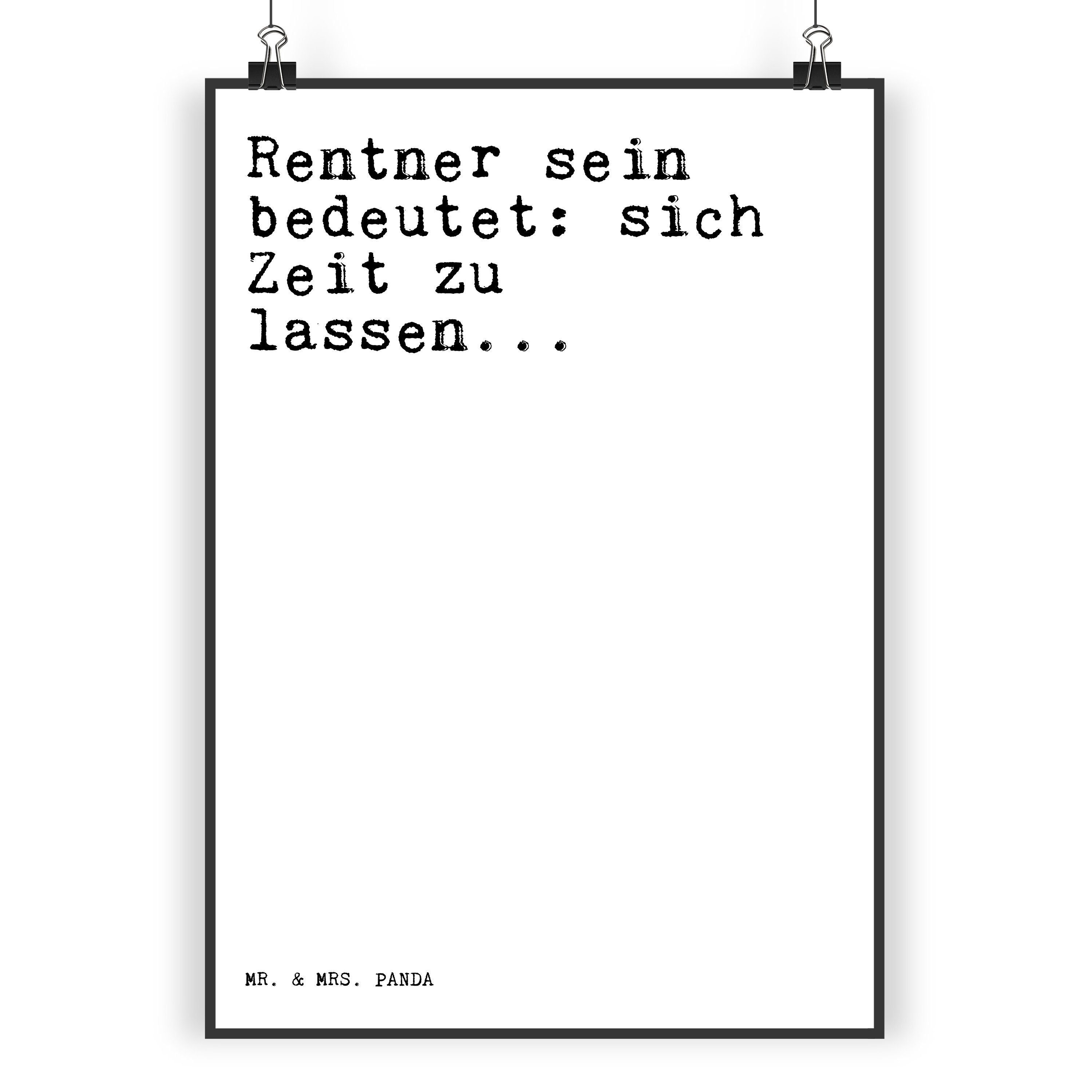 Mr. & Mrs. Panda Poster »Rentner sein bedeutet sich... Weiß
