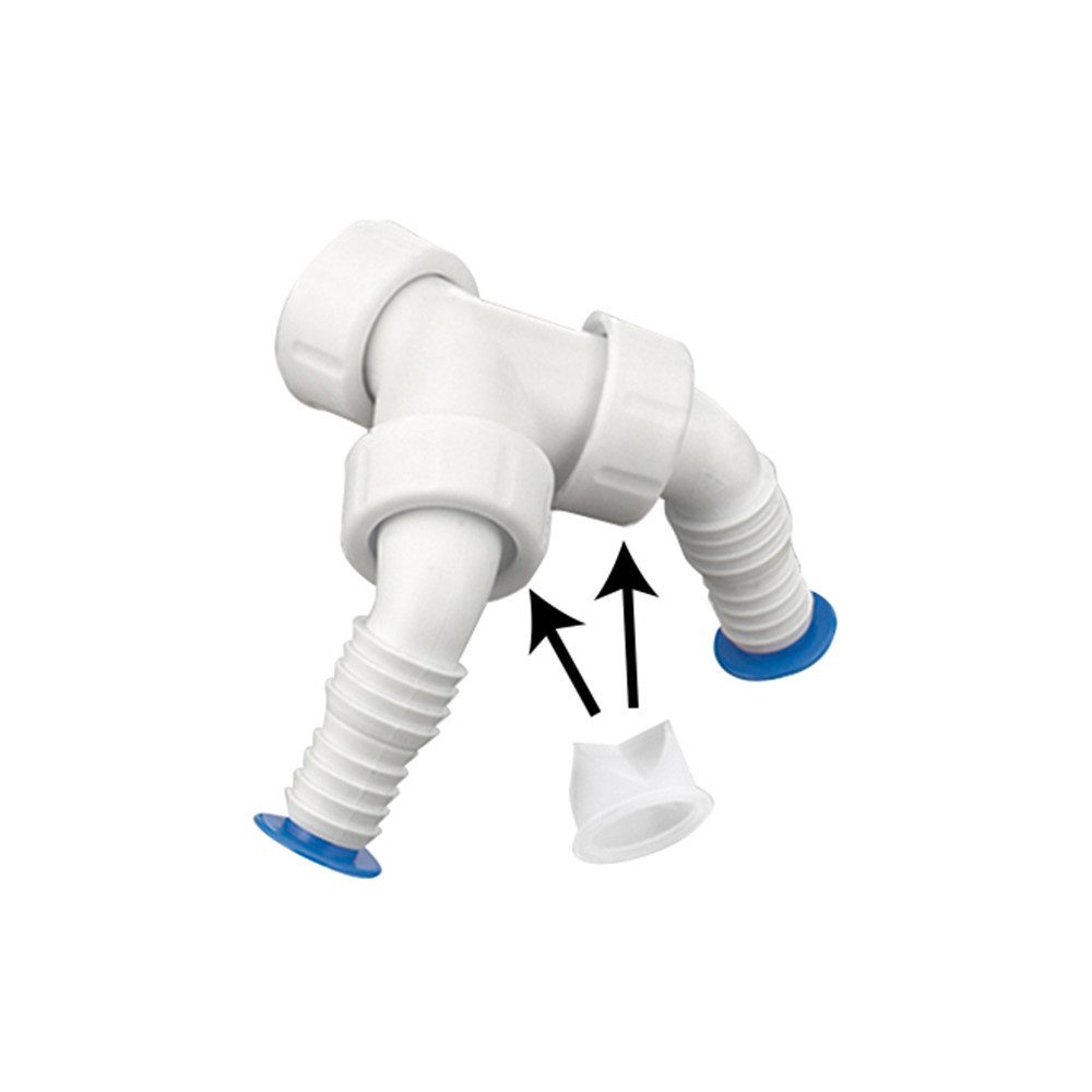 Haas Otto Siphon Kombi-Doppel-Geräteanschlusstülle 3/4" auf 1" mit Rückflussverhinderer