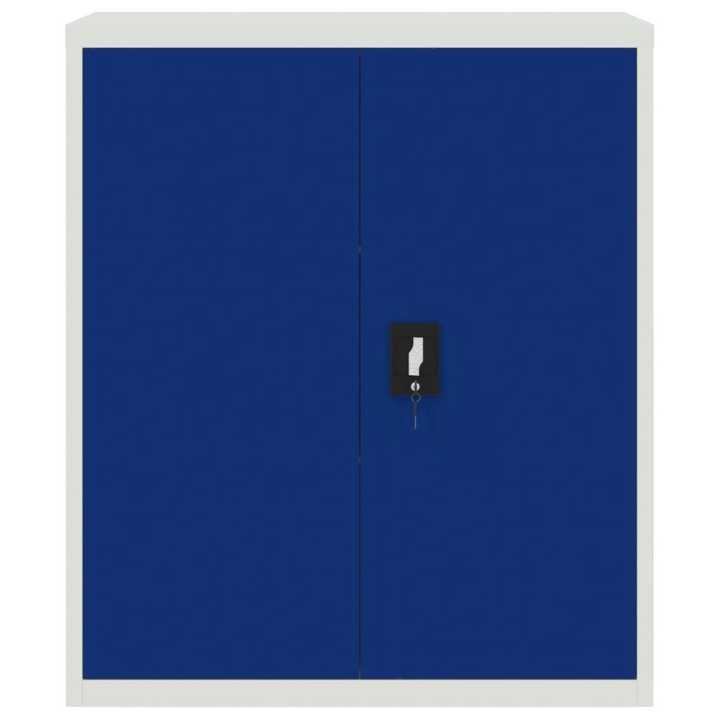 furnicato Aktenschrank Hellgrau und Blau Stahl 90x40x105 cm