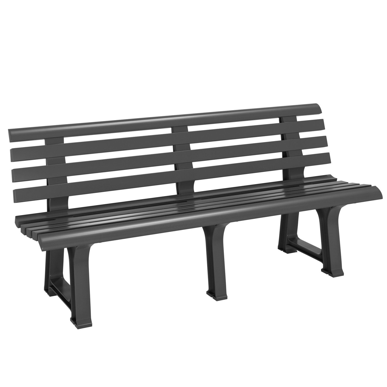 Casaria Gartenbank Orchidea, Sitzbank Wetterfest Kunststoff 240kg Belastbar 145x46cm Anthrazit