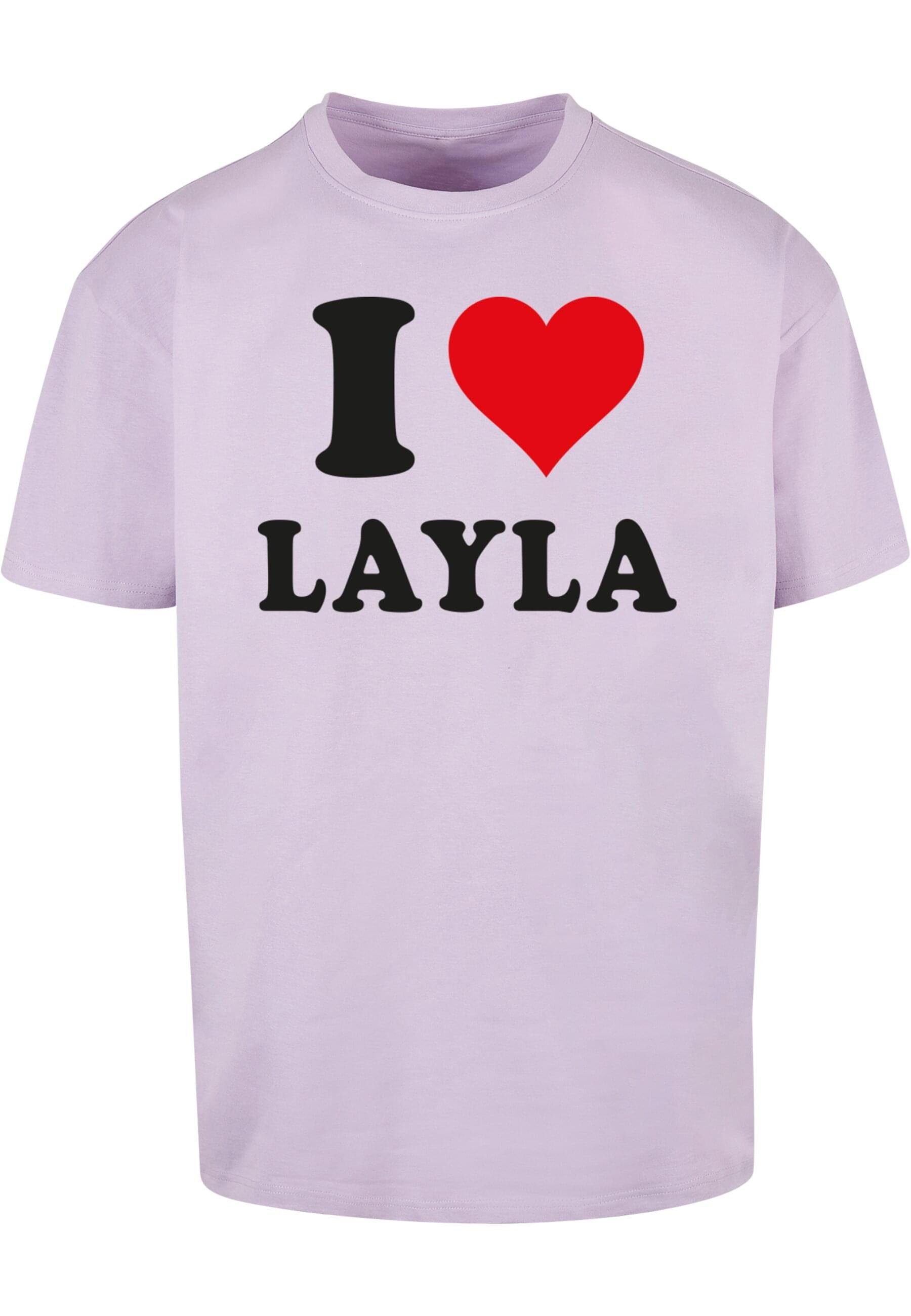 Merchcode T-Shirt Herren Oversize (1-tlg) lilac Layla Love I Tee