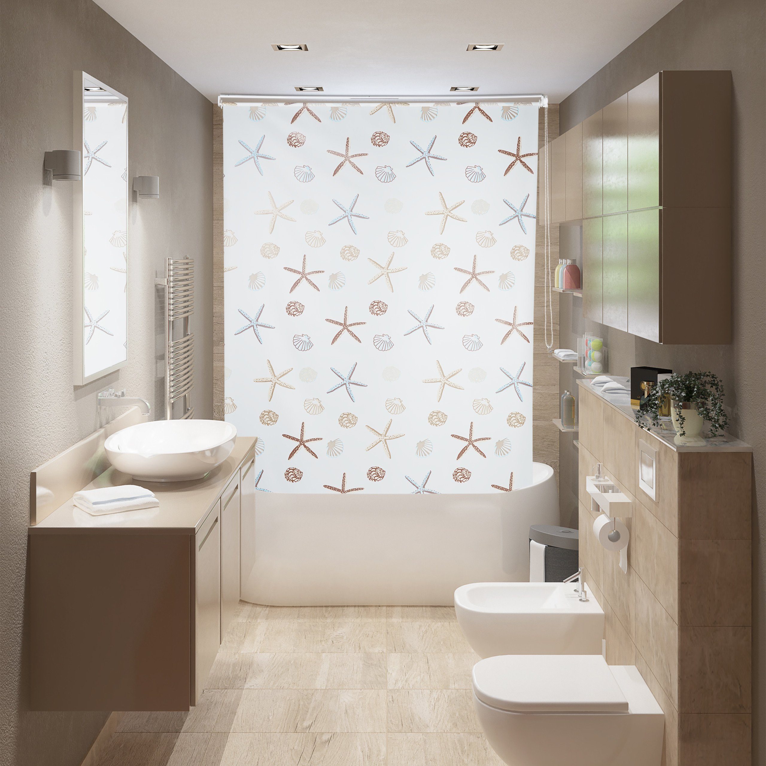 relaxdays Duschrollo OCEA Breite 60 cm, 60x240cm