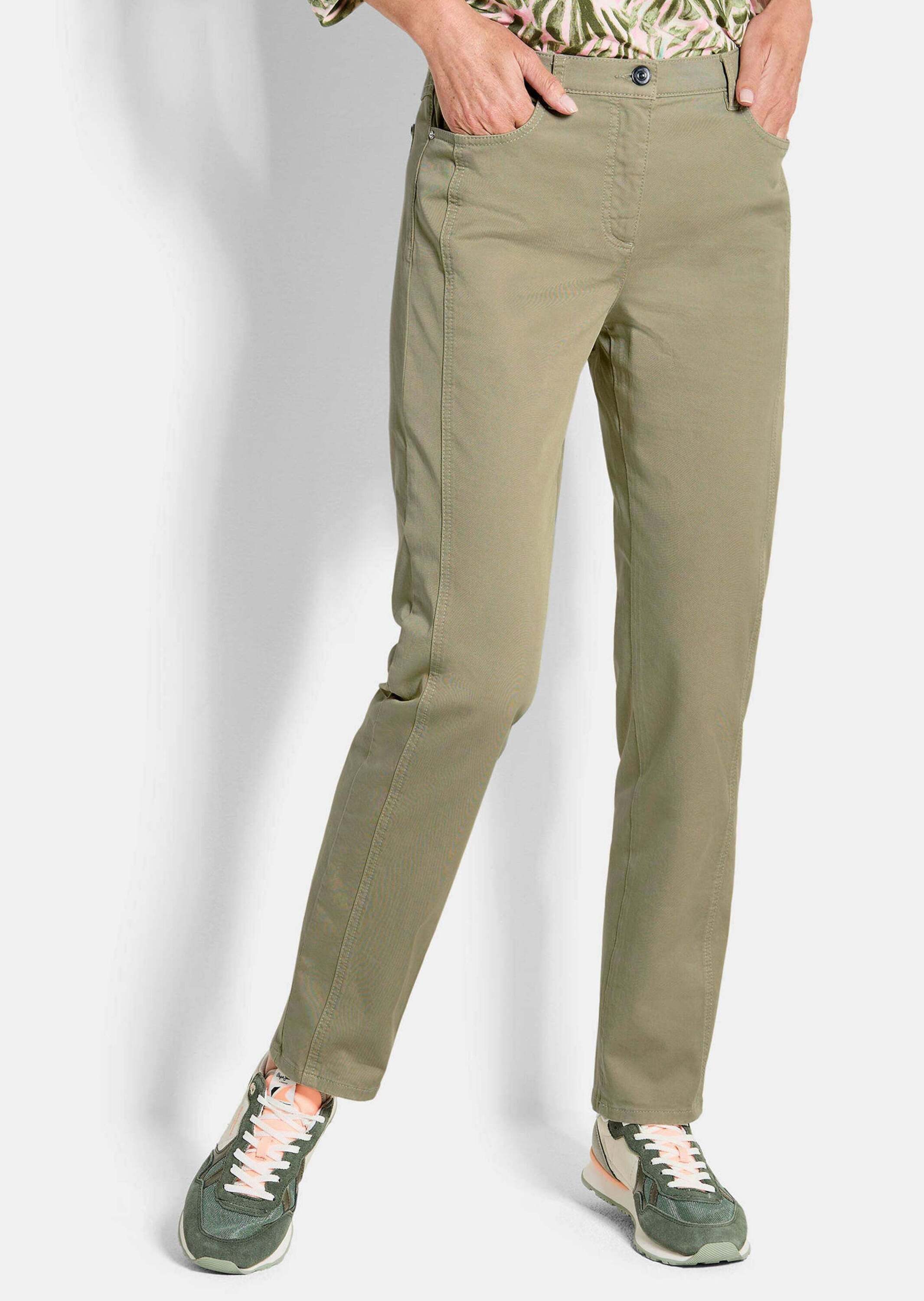 Stoffhose Baumwollhose mit Ziernähten