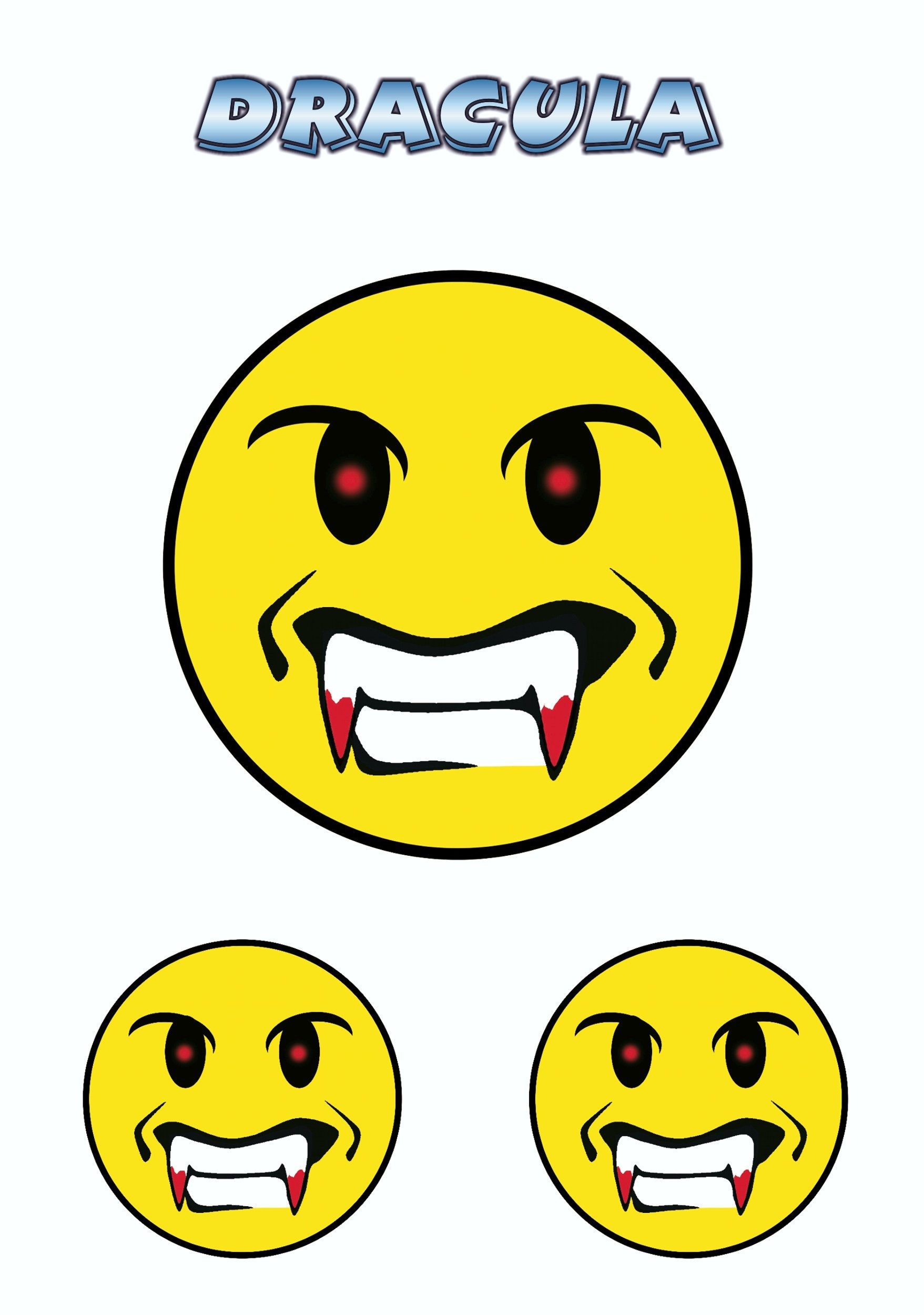 Aufkleber Aufkleber Smily Dracula 3er-Set 150 x 105 mm