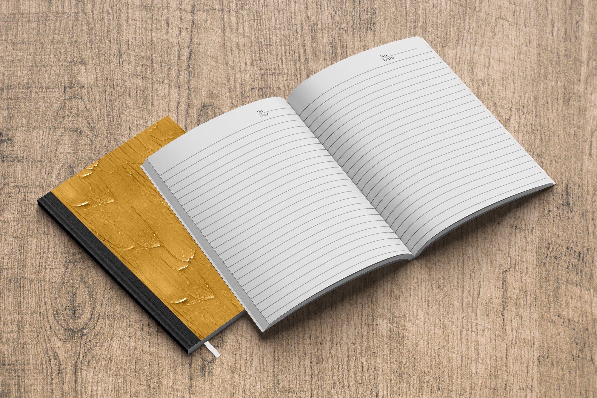 MuchoWow Notizbuch Farbe - Muster Journal, Haushaltsbuch 98 - A5, Ocker, Notizheft, Seiten, Merkzettel, Tagebuch