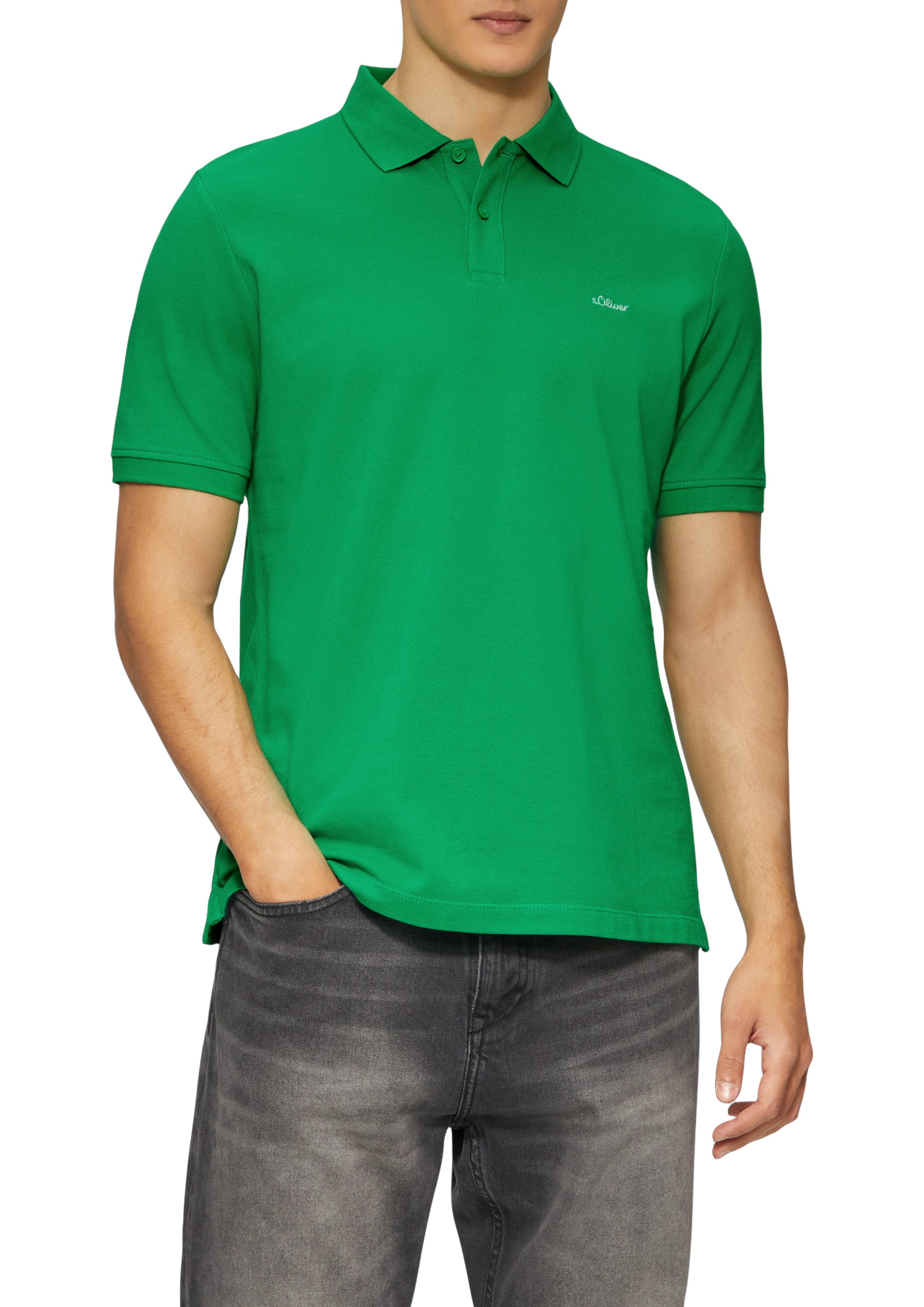 s.Oliver Poloshirt mit Logostickerei