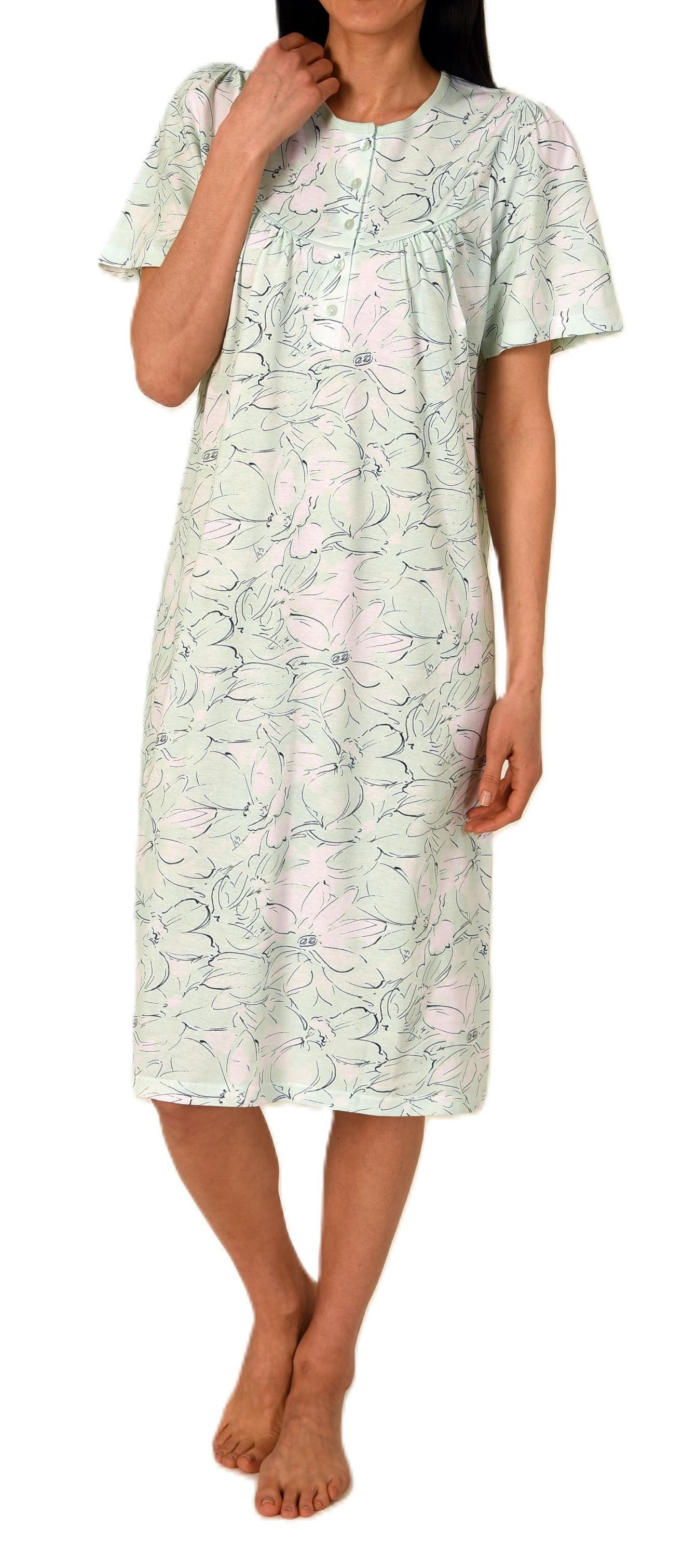 Normann Nachthemd Damen kurzarm Nachthemd im klassischen fraulichen Design