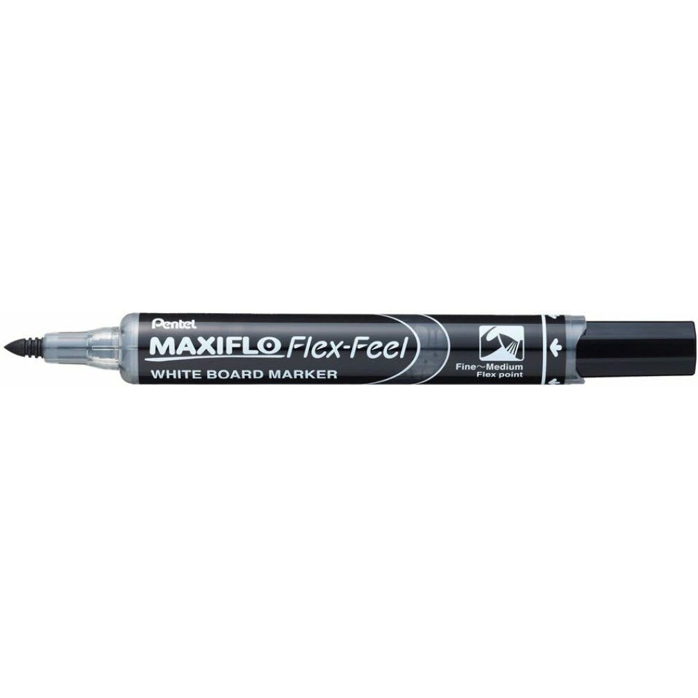 Pentel Maxiflo Whiteboard Marker - 12er Pack Extra Breit | Konische Spitze | Trocken Abwischbar