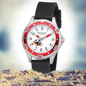 Regent Quarzuhr Regent Kinder Uhr F-1211 Kunststoff Quarz, Kinder Armbanduhr rund, mittel (ca. 35mm), Kunststoffarmband