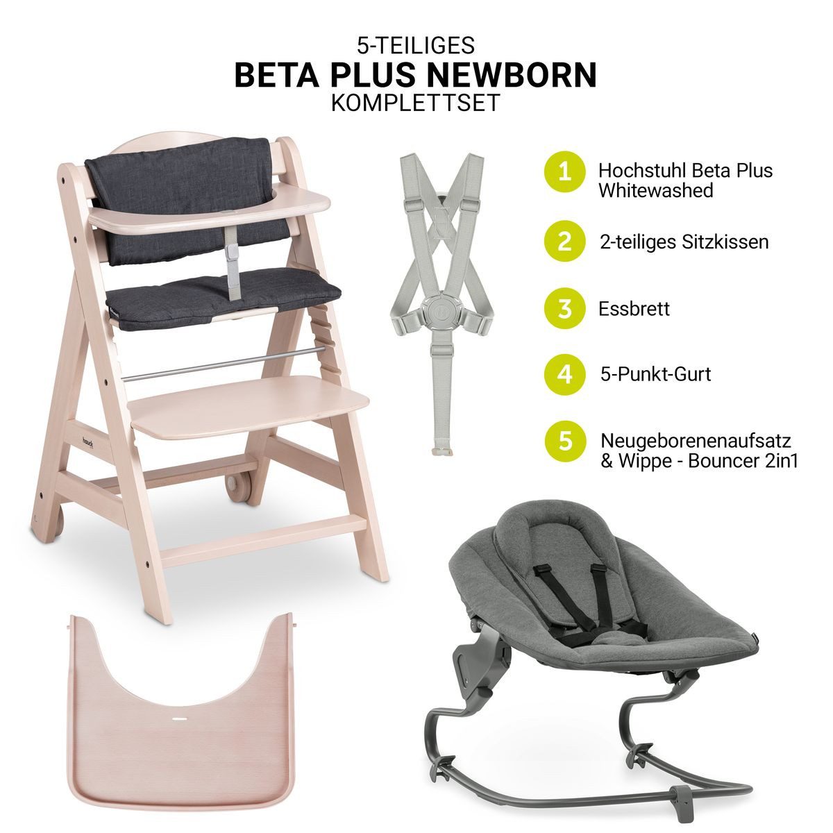 Hauck Hochstuhl Beta Plus Whitewashed - günstig online kaufen