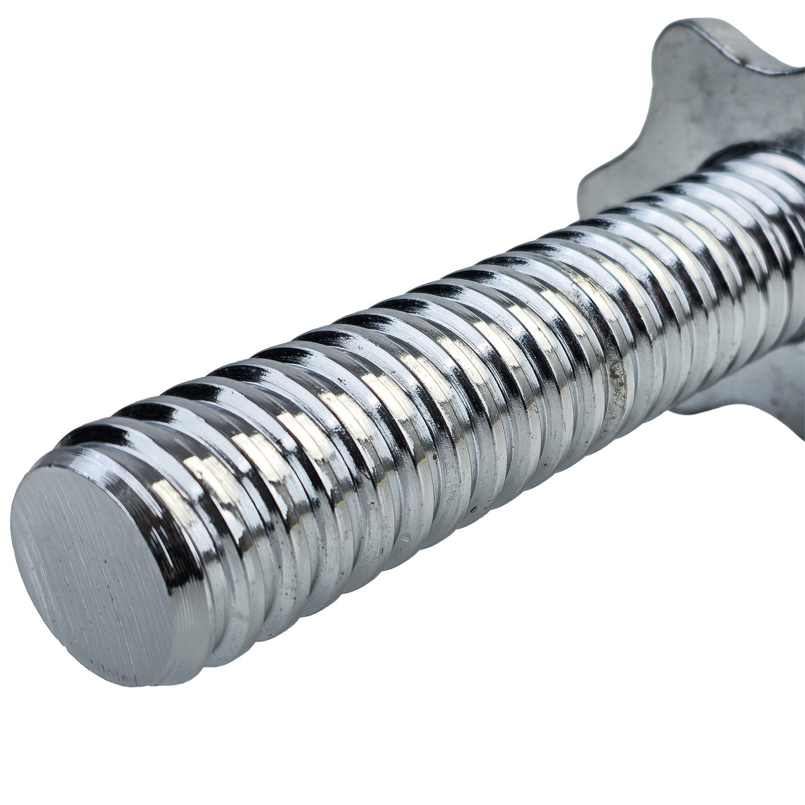RAMROXX Kurzhantelstange 42cm mit gerändeltem Griff inkl. Sternschrauben Chrom 30mm
