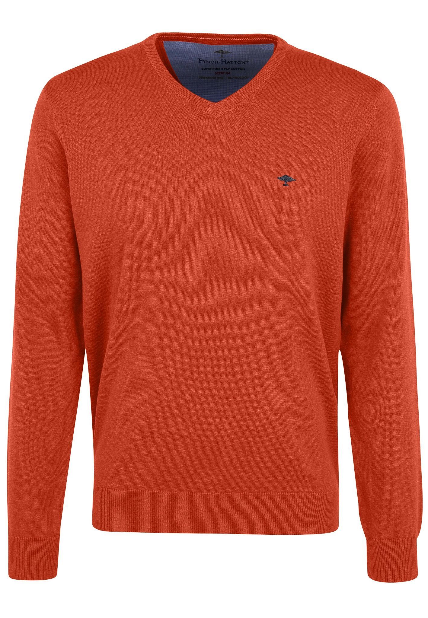 FYNCH-HATTON Strickpullover V-Neck - Basic Pullover - einfarbig