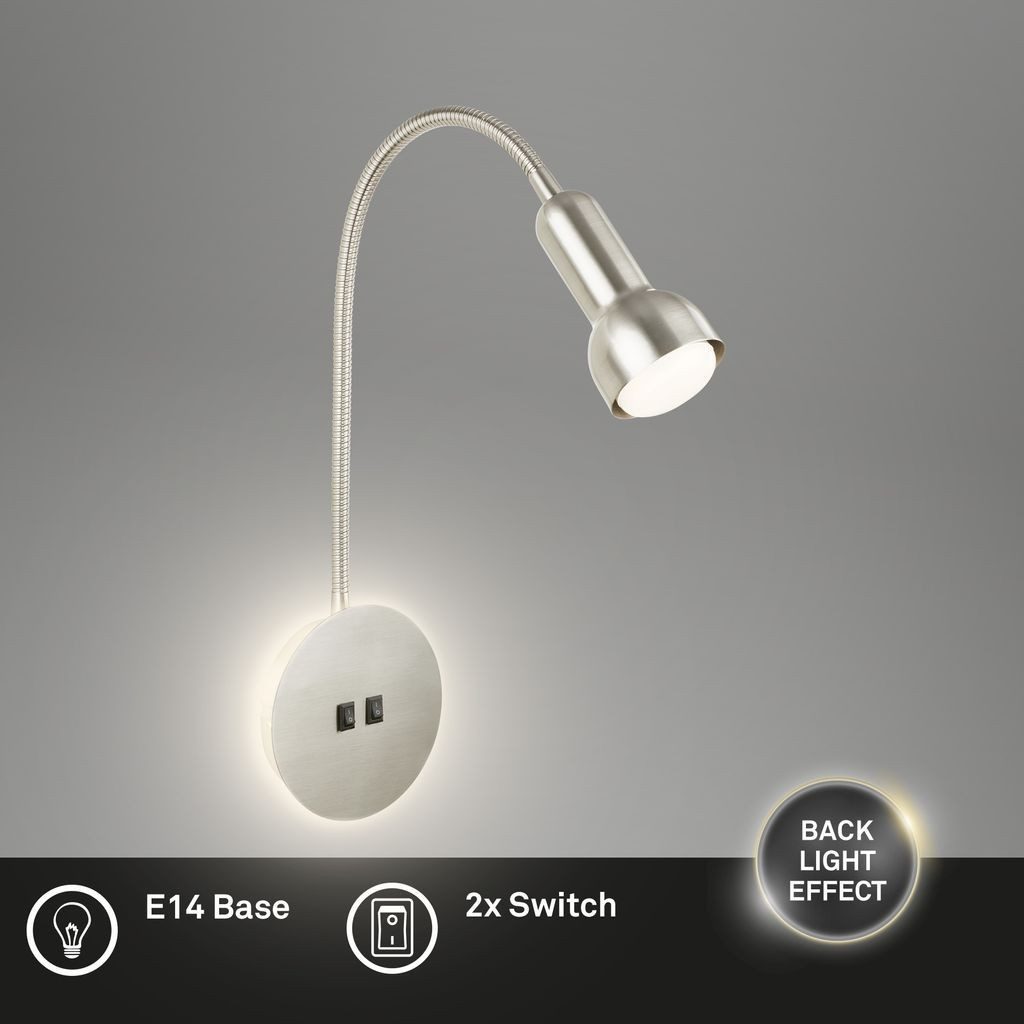 Briloner Leuchten Wandleuchte 2178012, Backlight, ohne Leuchtmittel, 2700K - Extra-Warmweiß