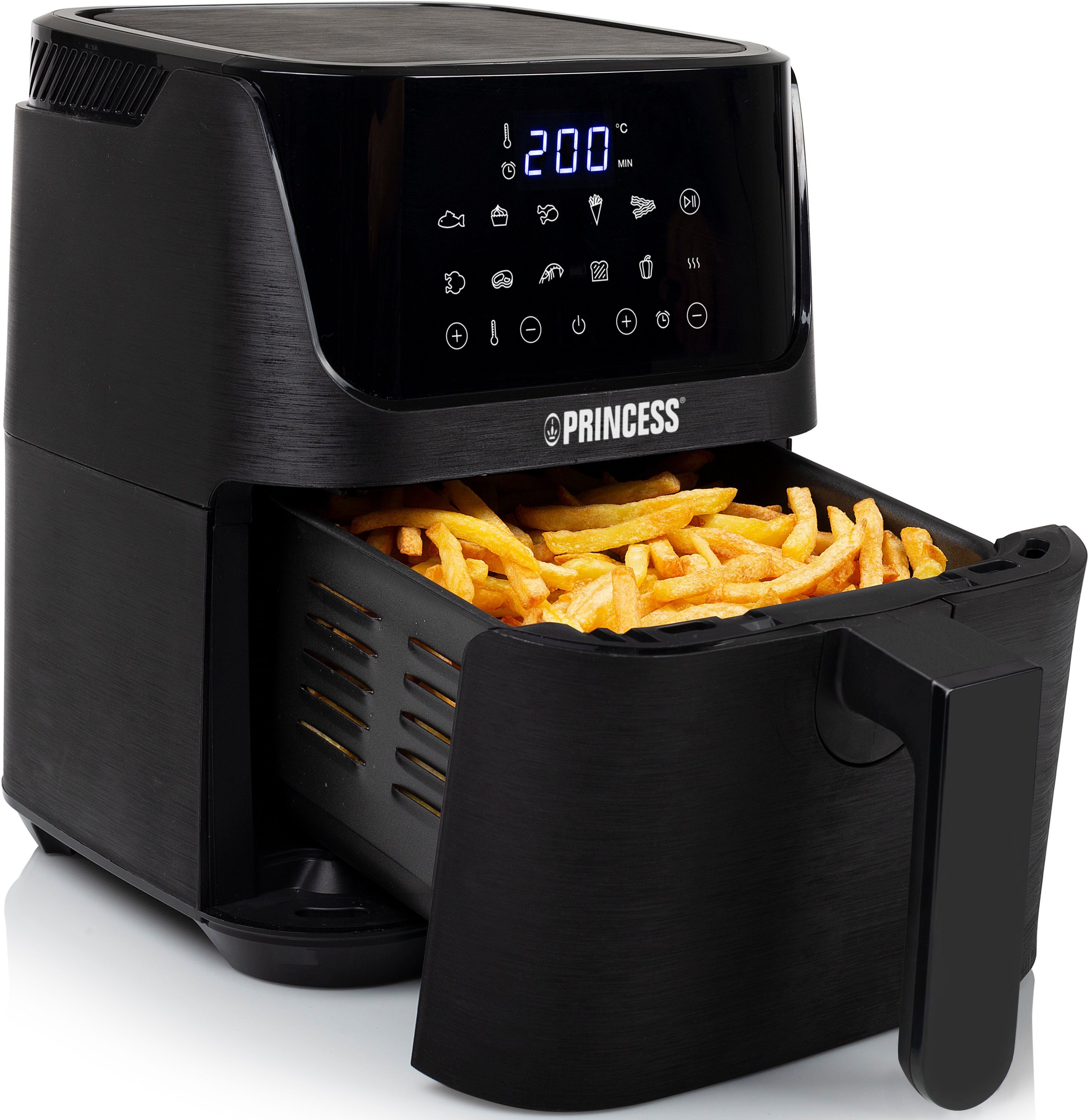 PRINCESS Heißluftfritteuse 182024, 1350 W, Heißluftfritteuse XL - 3,5 L - Digitaler Touchscreen