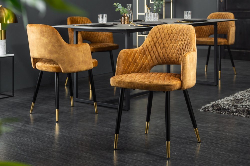 riess-ambiente 4-Fußstuhl PARIS senfgelb / schwarz günstig online kaufen