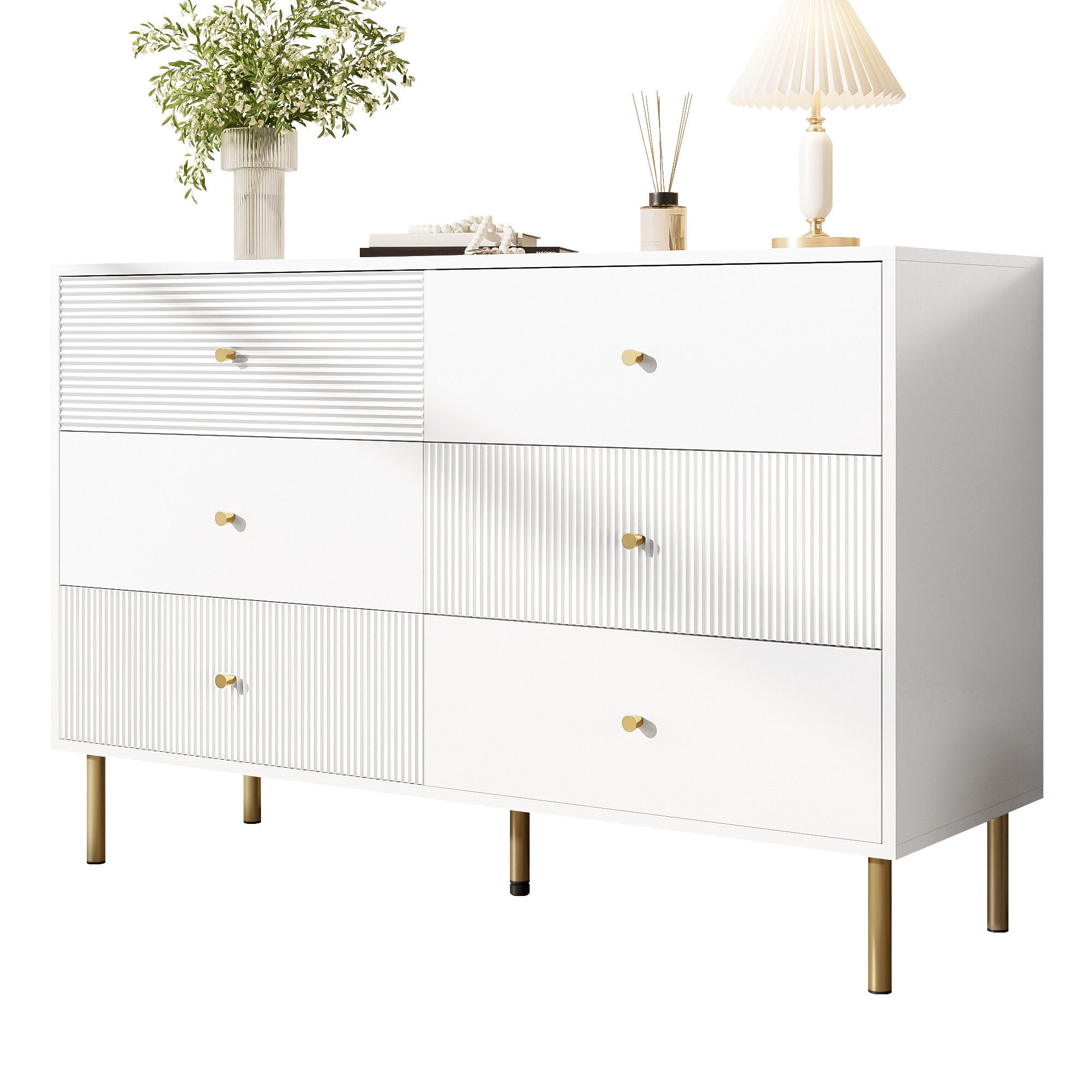 Sideboard 6-Schubladen-Kommode Schrank