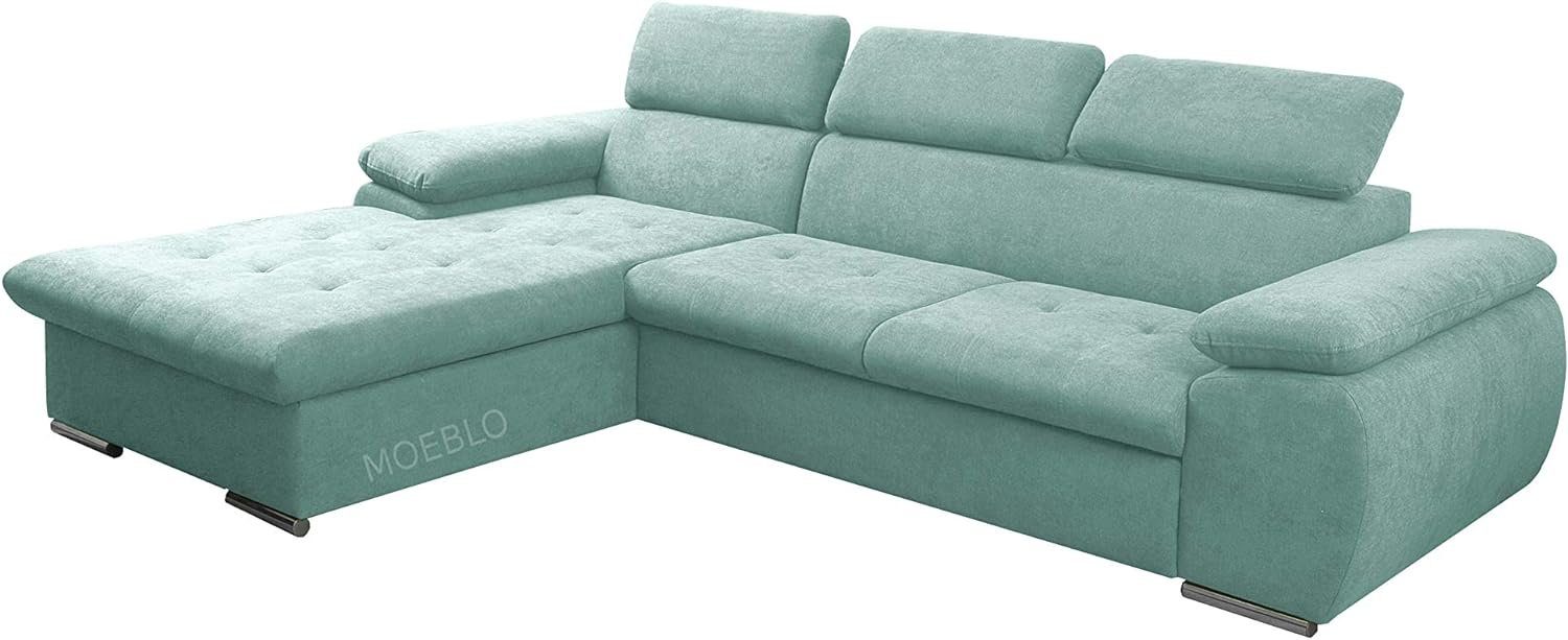 Sofa L-Form für (AVRA Schlaffunktion Ecksofa Couch mit MOEBLO Bettkasten Mintgrün Nilux, Polsterecke Sofagarnitur und Wohnzimmer, 11) Schlafsofa Wohnlandschaft,