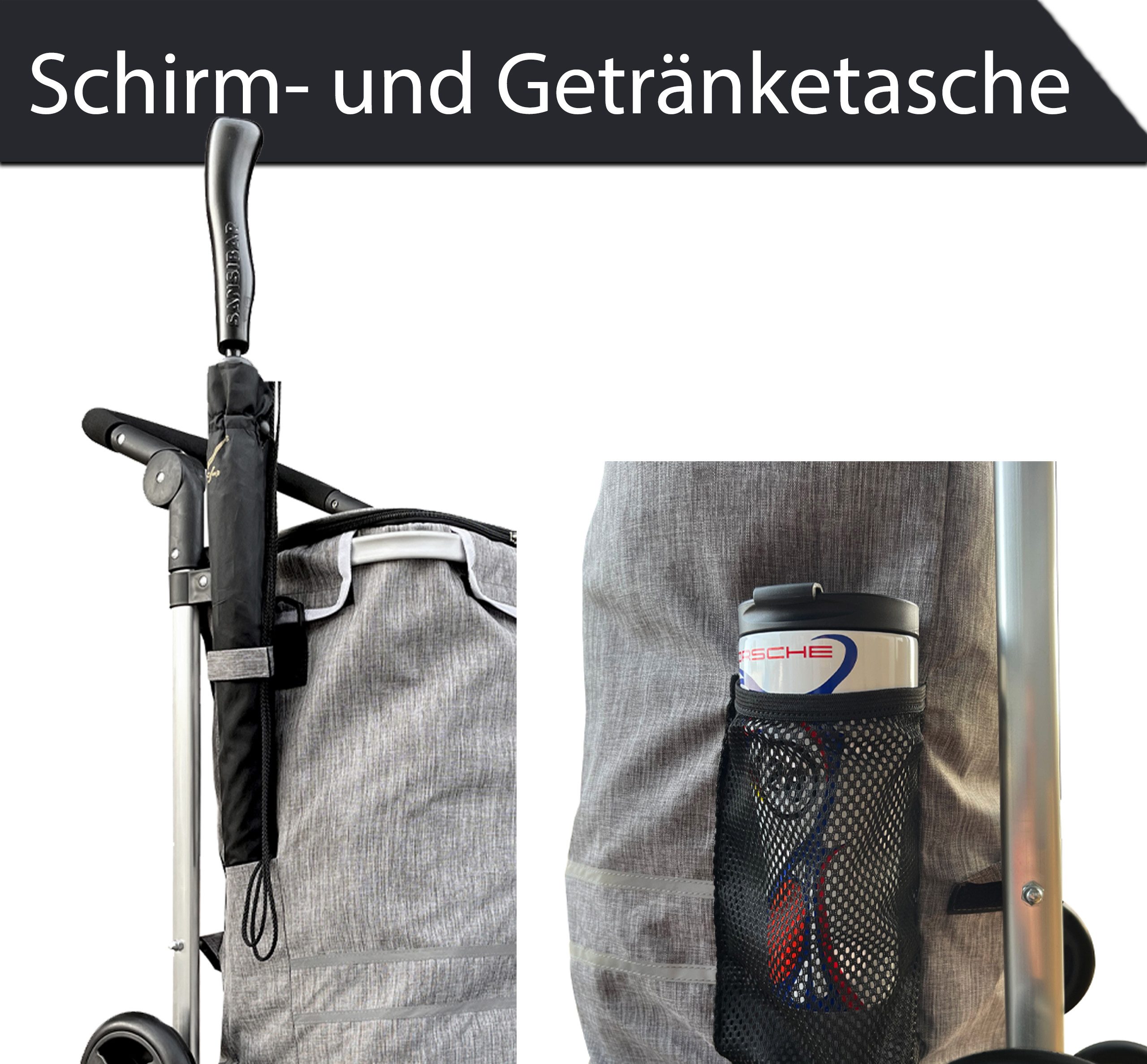 Quick Star Einkaufstrolley Faltbar, Aluminium, 58 l, 50 kg Traglast