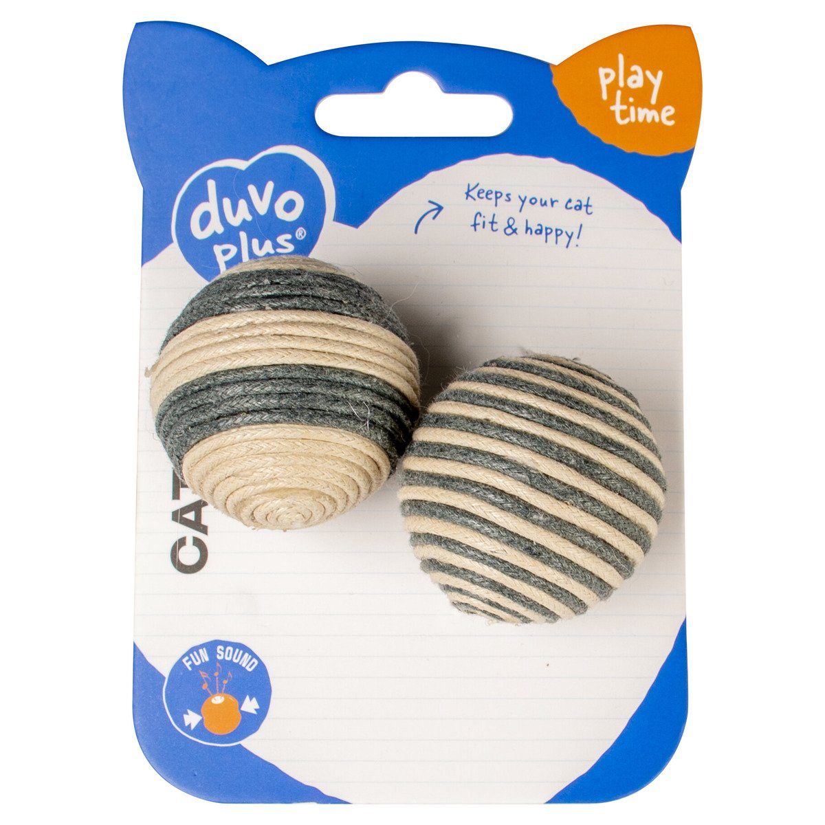 DUVO+ Tier-Beschäftigungsspielzeug Katzenspielzeug Rope Bälle grau