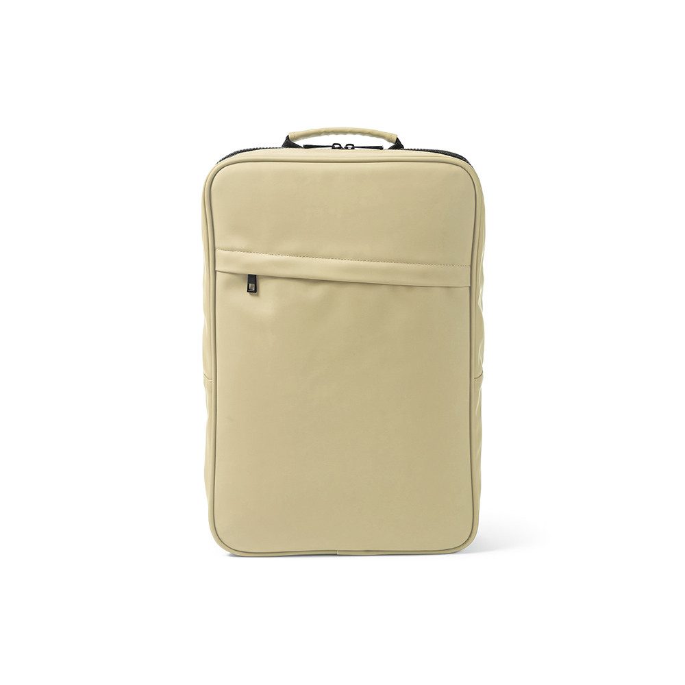 CABBEL Rucksack Rucksack 16L Laptopfach nachhaltig recycelt PU 59% leicht robust PU (Rucksack, 1-tlg., Einzelartikel), Beige, Recycelter PU, 59% recycelt, 16L, 0.485kg, 28x42x8cm