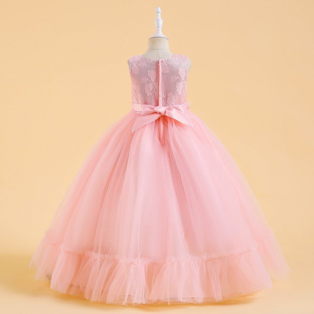 LAPA Perlen Abendkleid Rosa Mädchen Prinzessin Garnelen Hochzeitskleid Blumenmädchen