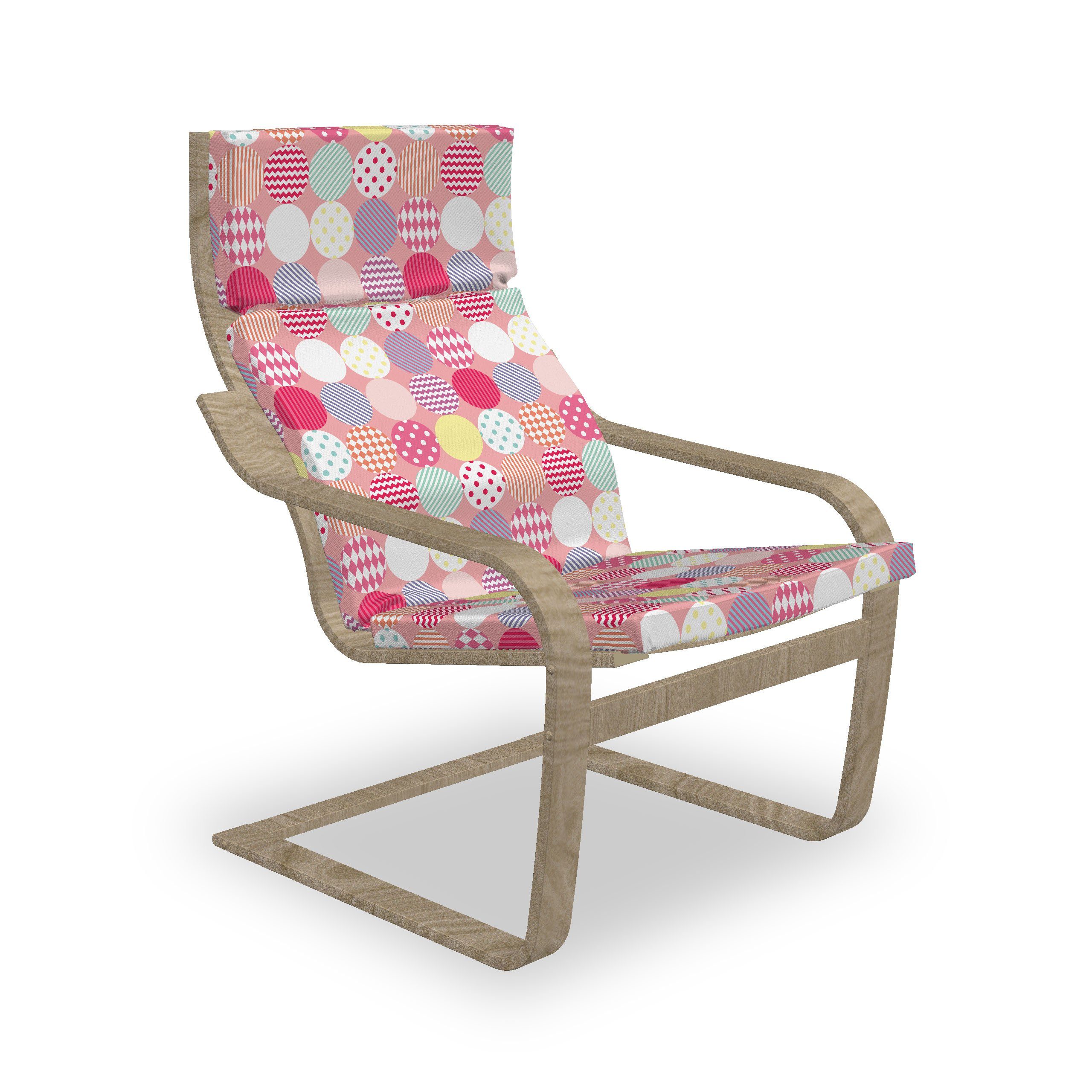 Hakenschlaufe Reißverschluss, mit Sitzkissen und Kreise Stuhlkissen Stripes geometrisch Lustige Stuhlkissen Abakuhaus mit