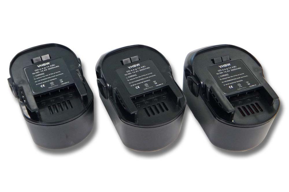 vhbw Ersatz für AEG B1414G, B1415R, B1420R, GBS 14.4V, M1430R, 4935413106, Akku 3000 mAh