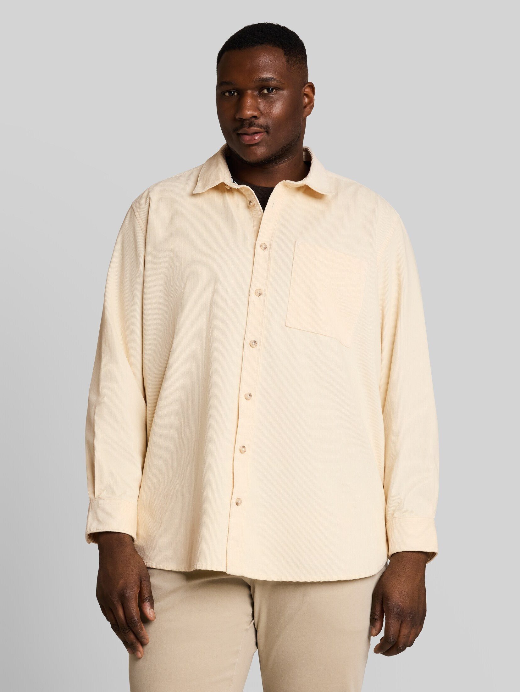 TOM TAILOR PLUS Langarmhemd Blusen & Shirts Plus Size - Cordhemd mit Brusttasche