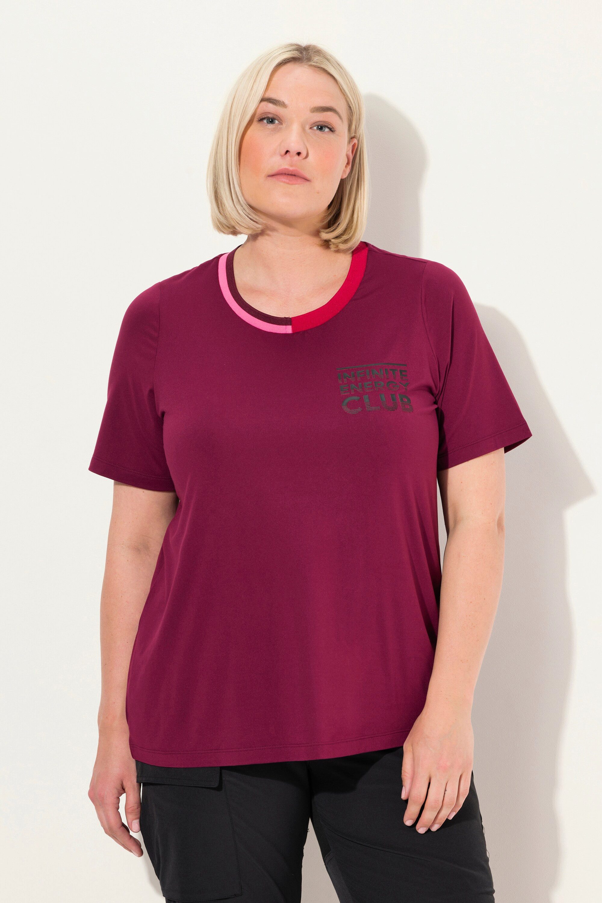 Ulla Popken T-Shirt Funktionsshirt schnelltrocknend Rundhals günstig online kaufen