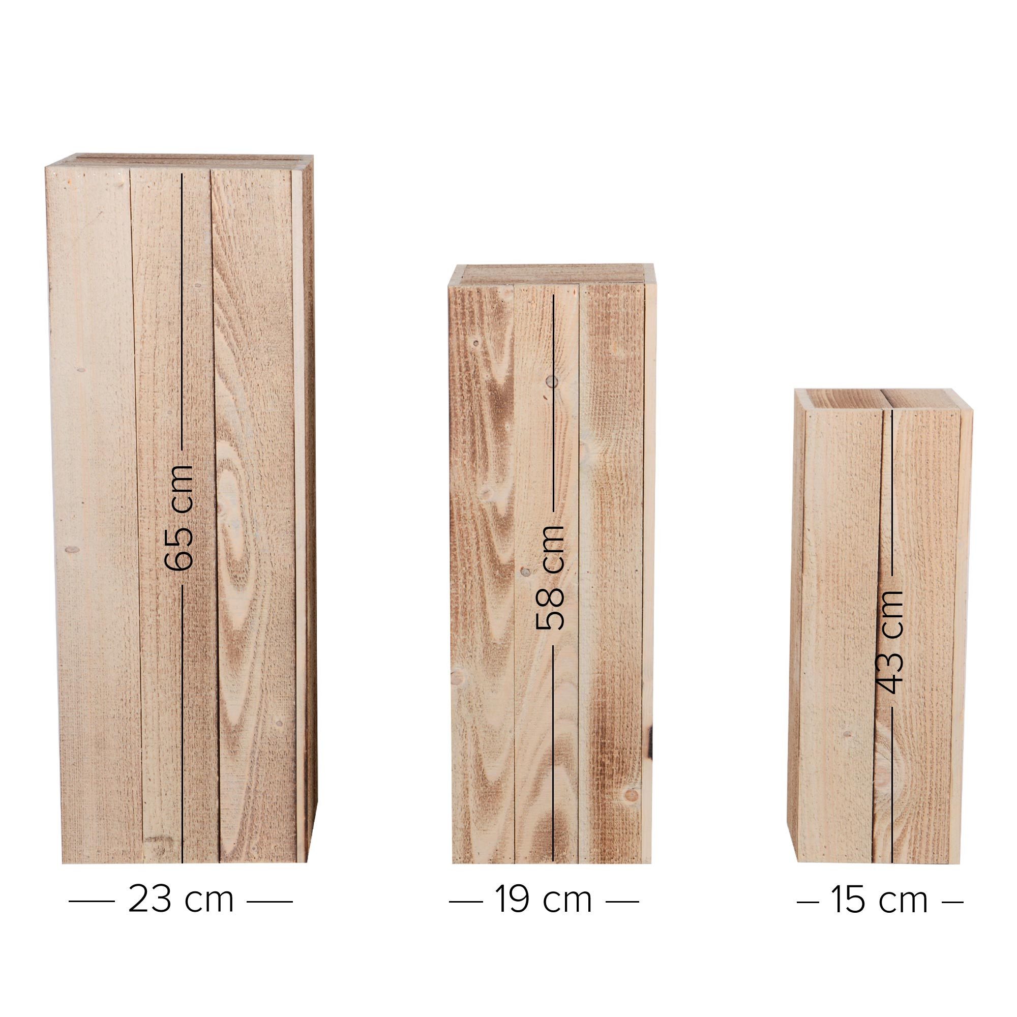 Thumbnail - UNUS HOME Dekosäule Holzsäulen 3 Set