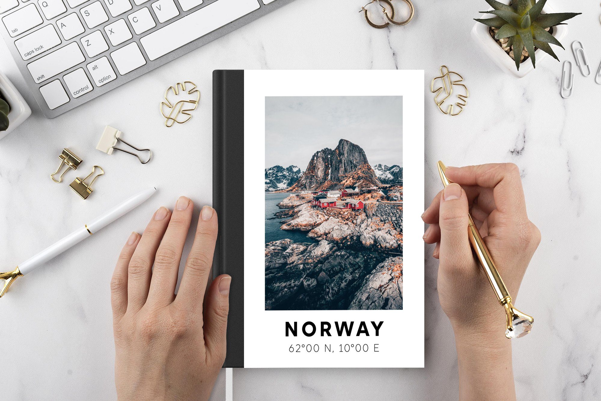 MuchoWow Notizbuch Norwegen - Seiten, Tagebuch, - Haushaltsbuch A5, 98 Merkzettel, Journal, Notizheft, Bergen Skandinavien