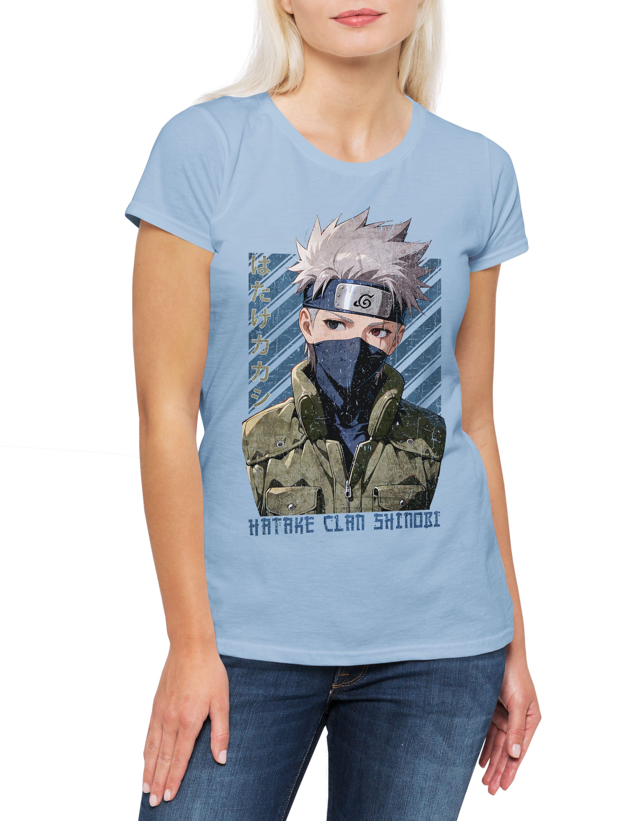 Print-Shirt Hatake Clan Damen T-Shirt Shinobi System Anime Naruto Dattebayo Sakura