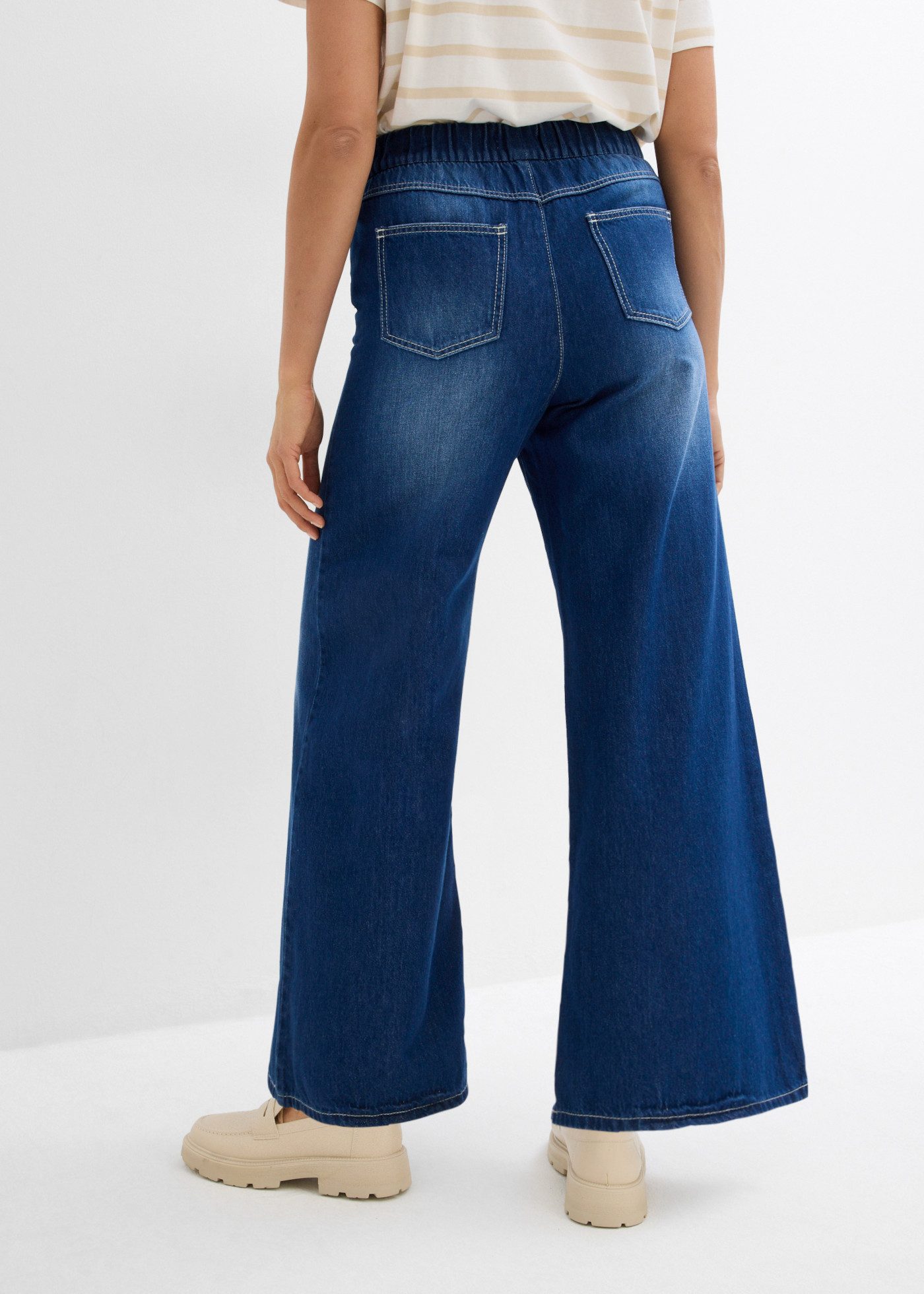 bonprix Weite Jeans mit Bequembund, lockere Passform im Loose Fit