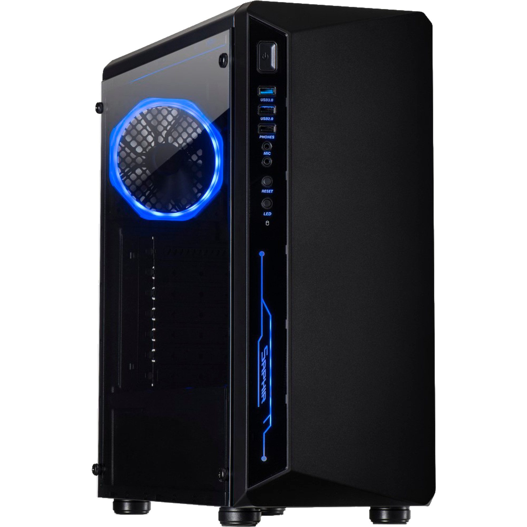 Inter-Tech PC-Gehäuse Inter-Tech C-3 Saphir, Tower-Gehäuse, (Tempered
