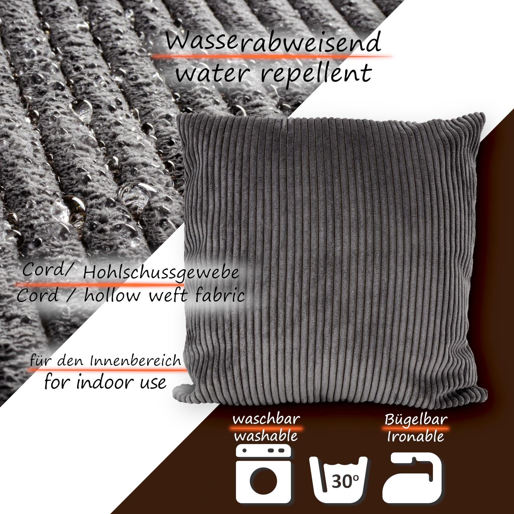 Kissenhülle MIT Kissenbezug Dekokissen oder Zierkissen, ANRO OHNE Anthrazit Füllung Textil
