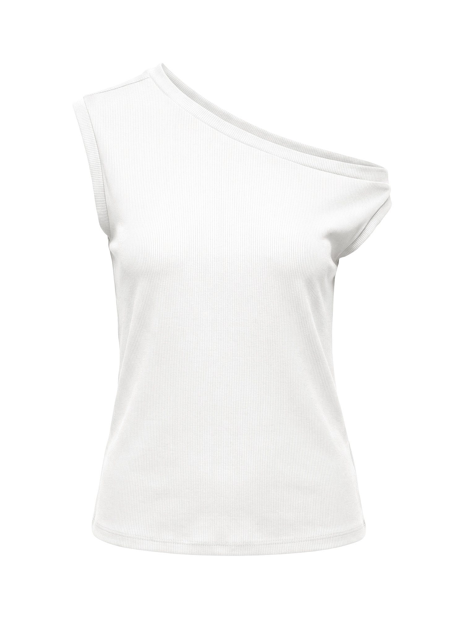Imily Bela Tanktop Damen Sommerliche Rippstricktops mit One-Shoulder (Packung, 1-tlg., 1per-Pack) einfarbig