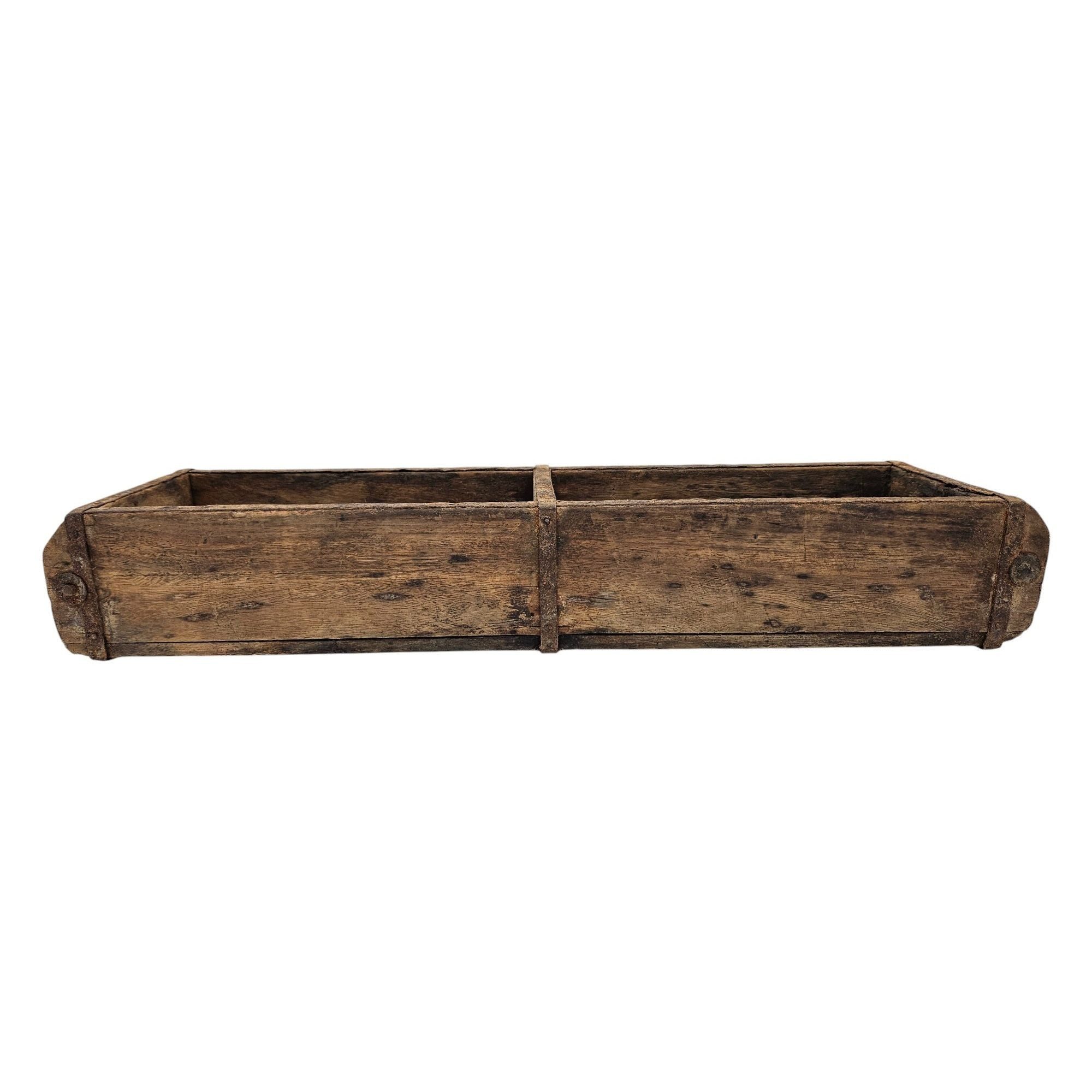 Meinposten Holzkiste Ziegelform Ziegelsteinform Kiste recyceltes Holz Kasten 60 cm (1 St)