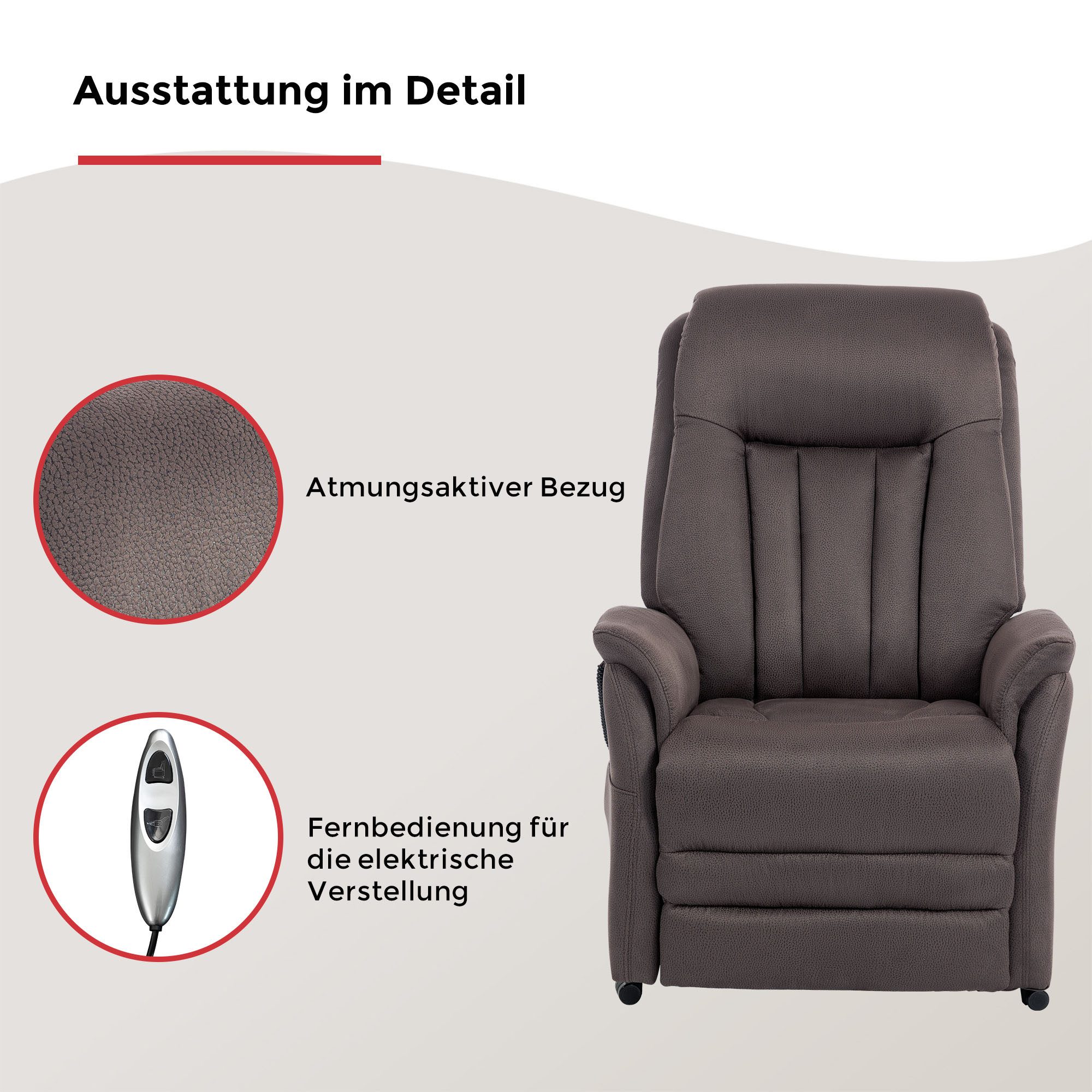 Duo Collection TV-Sessel Siena mit elektrischer Aufstehhilfe, Relaxfunktion und Taschenfederkern mit Stahlwellenunterfederung – Bild 4 von 5