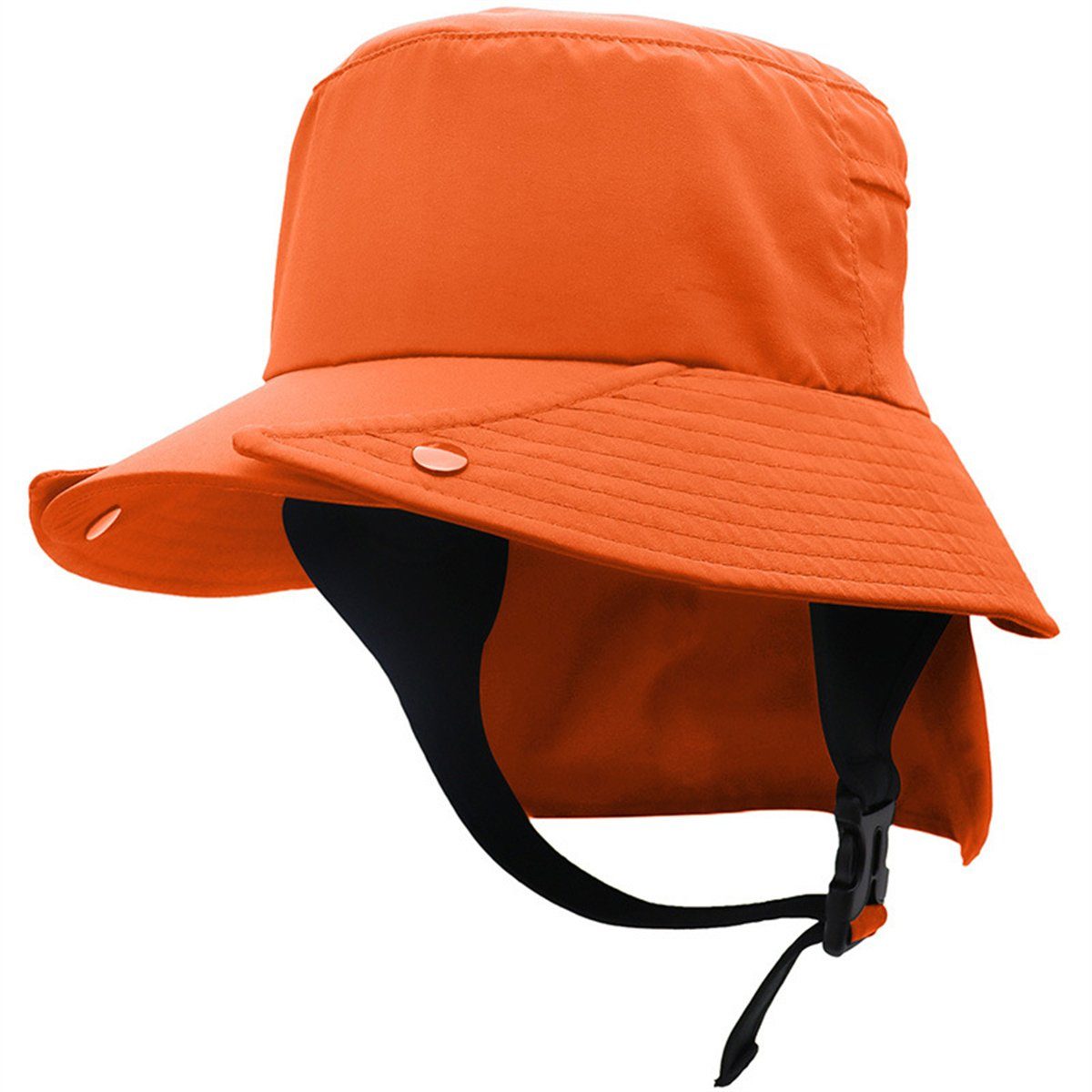 Discaver Schiebermütze UPF50+ abnehmbarer Fischerhut mit großer Krempe Schnell trocknende Mütze für Rad- und Outdoor-Abenteuer orange