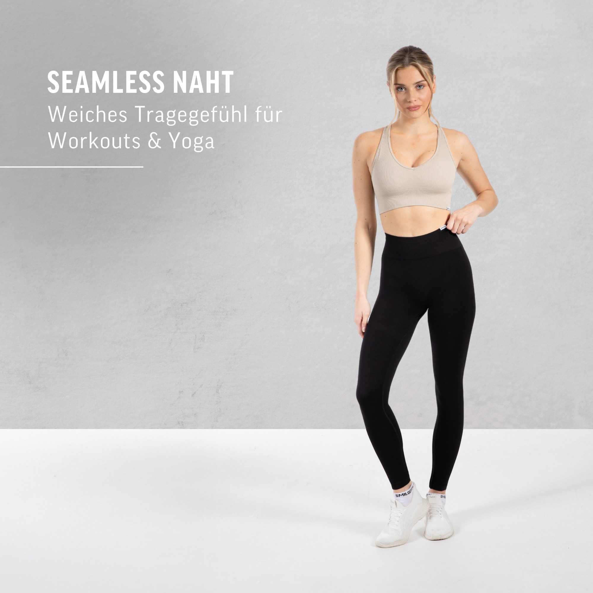 Smilodox Leggings Yune, Scrunch & Batik Optik mit Seamless Naht und Kontur, Fitness Hose elastisch, Blickdicht, komfortabel & stylisch, Gym Yoga Pilates