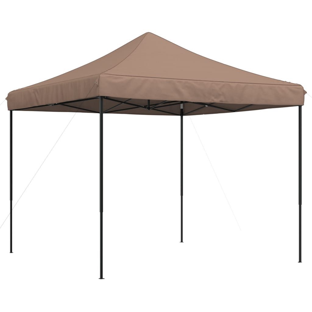 furnicato Partyzelt Faltbares Pop-up-292x292x315 cm Braun mit Stahlgestell