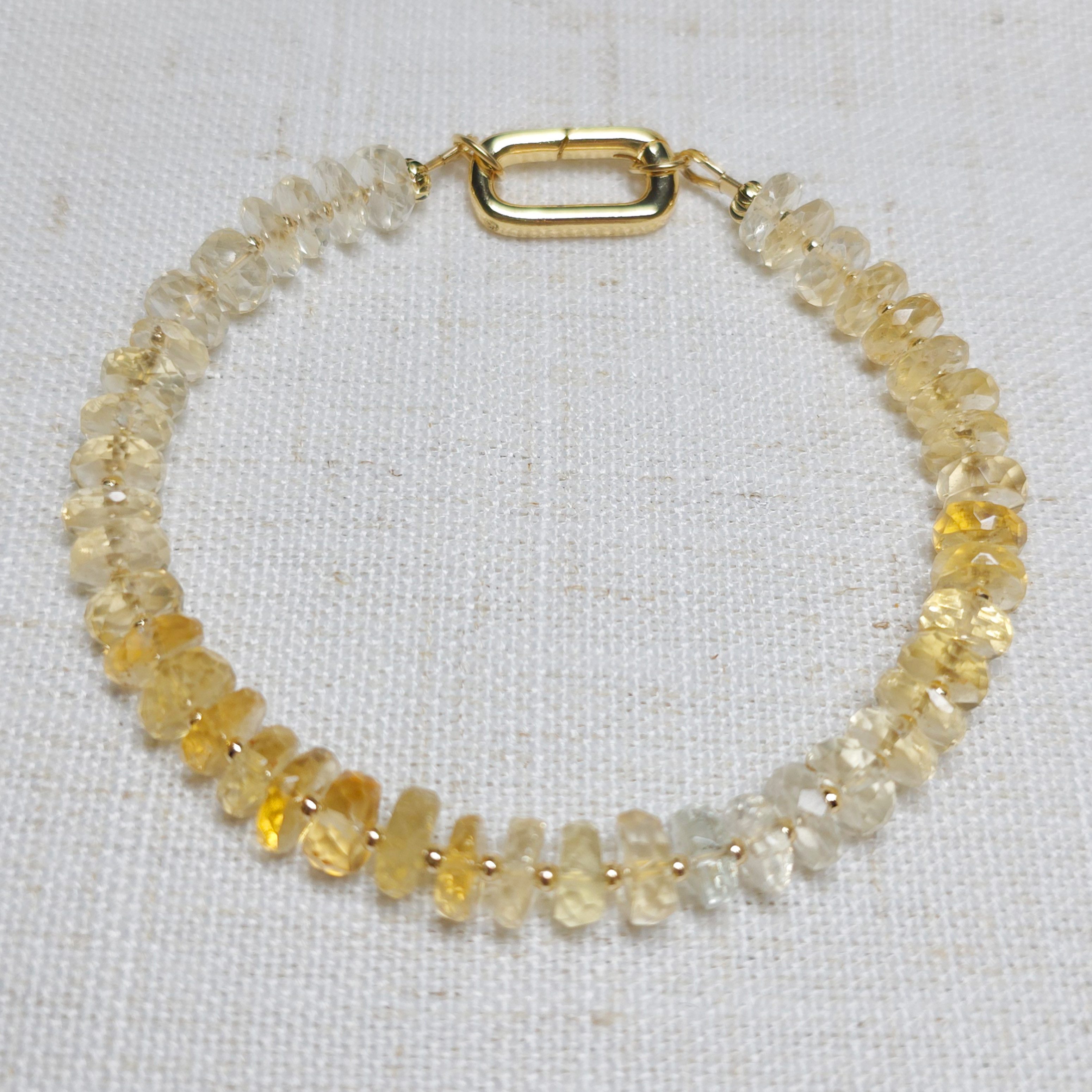 GOLDEN Charm-Armband Edelstein Citrin facettierte Rondelle günstig online kaufen