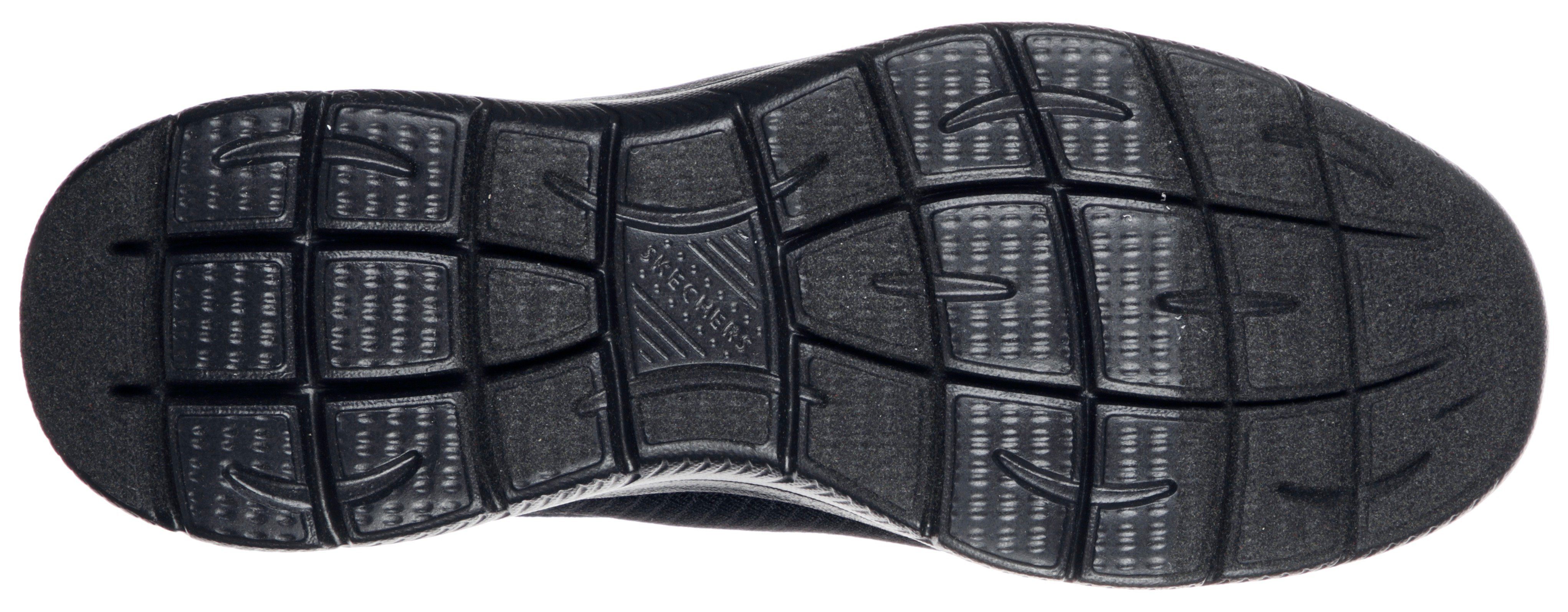 mit schwarz SUMMITS Sneaker Skechers Gummizug praktischem Slip-On