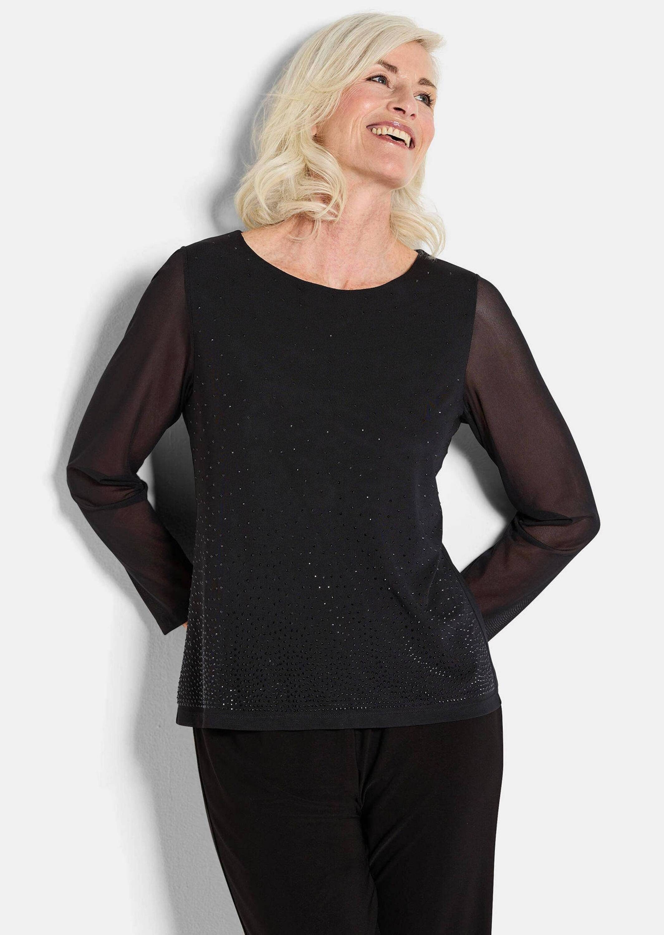 GOLDNER Langarmshirt Kurzgröße: Shirt aus Mesh günstig online kaufen