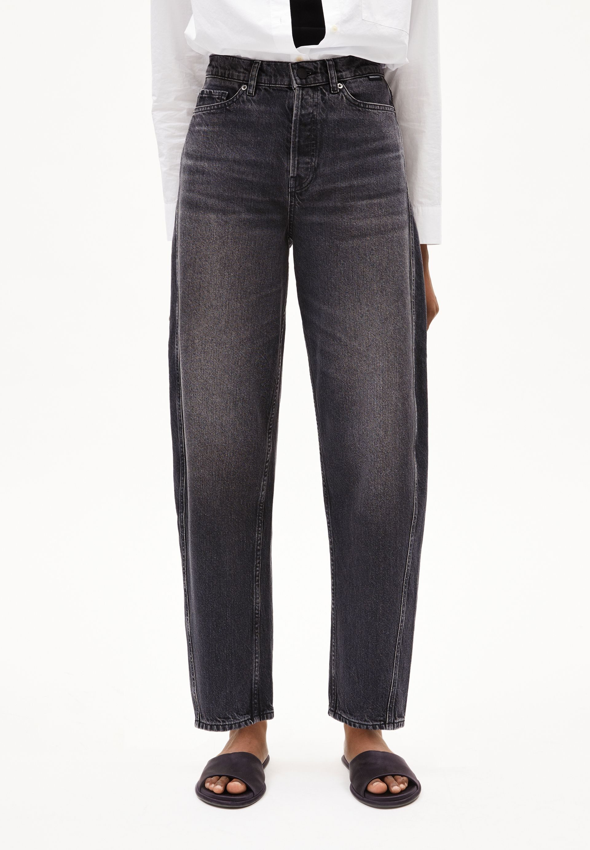 Armedangels Weite Jeans BAARELL Barrel Jeans recycelte Baumwolle (Non-Stretch, Loose Fit) High waist