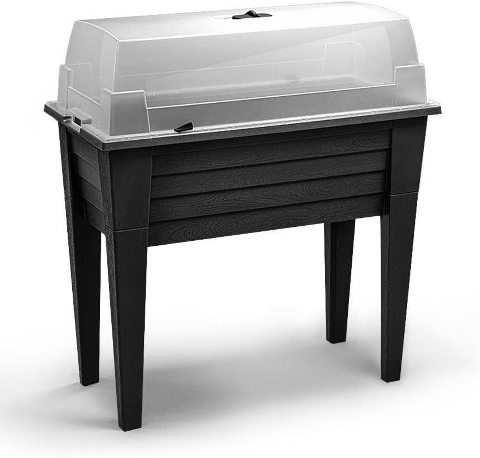 BURI Hochbeet Hochbeet mit Deckel 78x40x84 cm Frühbeet Kunststoff Grau Pfla günstig online kaufen