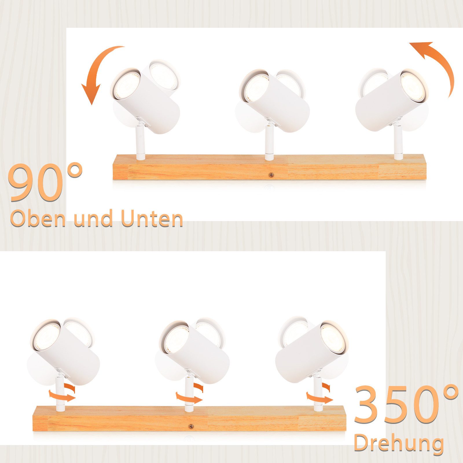 ZMH Deckenstrahler 1/2/3Flammig GU10- Modern Deckenlampe günstig online kaufen