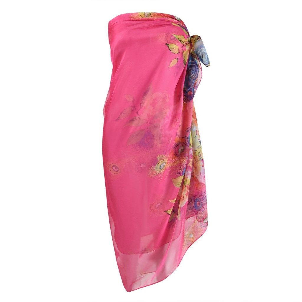 Sarong Damen Boho Strand-Sarong –Leichter Wickelrock mit floralem Muster