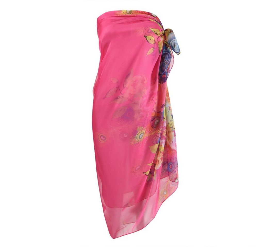 Oemmn Strandrock Damen Boho Strand-Sarong –Leichter Wickelrock mit floralem Muster Strandkleid bikini Tuch, pareo tuch damen strand
