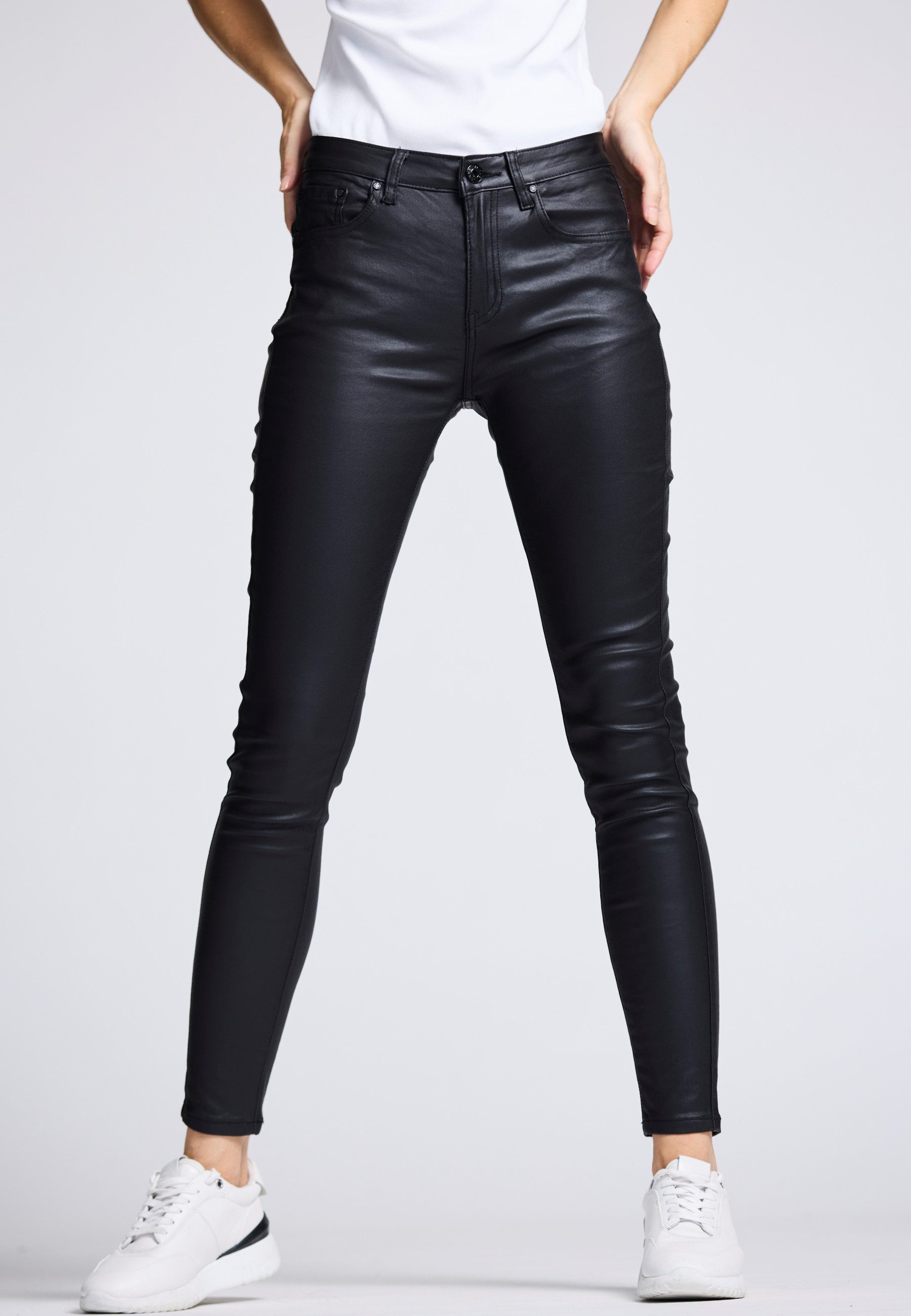 Andijamo-Fashion Lederimitathose GROOVE SLIM PANTS Stretch